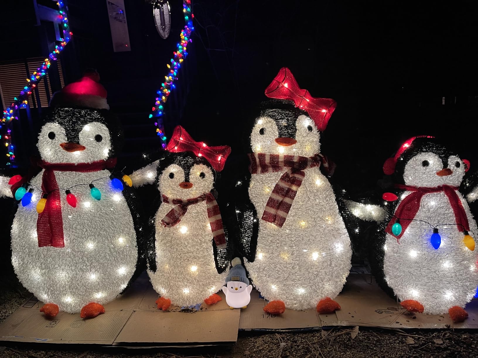 Best Choice Products 2-Piece Lighted Penguin Family, 3ft Pop-Up Outdoor Christmas Holiday Decoration w/ 150 LED Lights, Multicolored Lights - Red customer photo 1