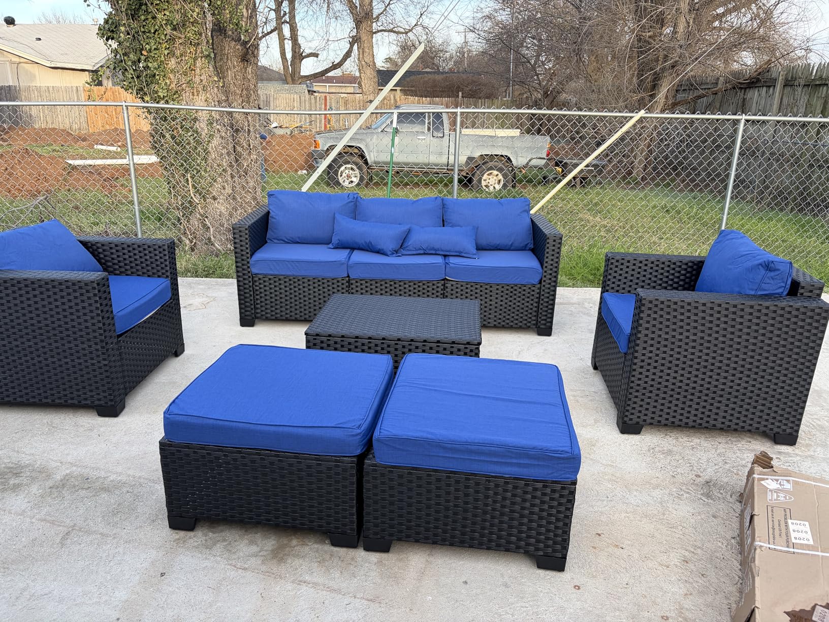 Patio Furniture Set 45 In Outdoor Fire Pits 6 Pieces Outdoor Patio Furniture 60000 BTU Outdoor Propane Fire Pit Table Patio Sofa Outdoor Chairs Anti-slip Cushions Waterproof Covers, Light Grey customer photo 1