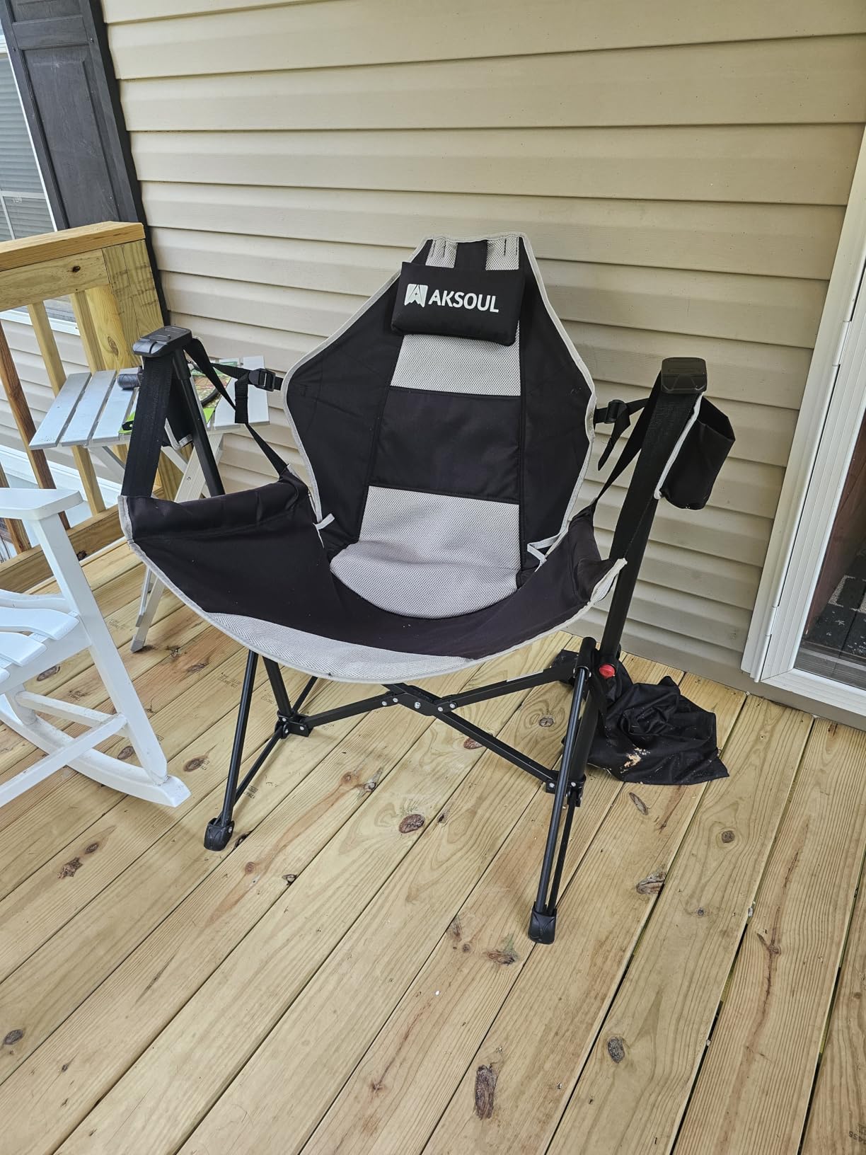 AKSOUL Hammock Camping Chair Swinging: Foldable & Portable Swing Chairs with Storage Bag - 265lbs Adult Weight Capacity - Folding Rocking for Lawn Camp Stargazer Outdoor customer photo 1
