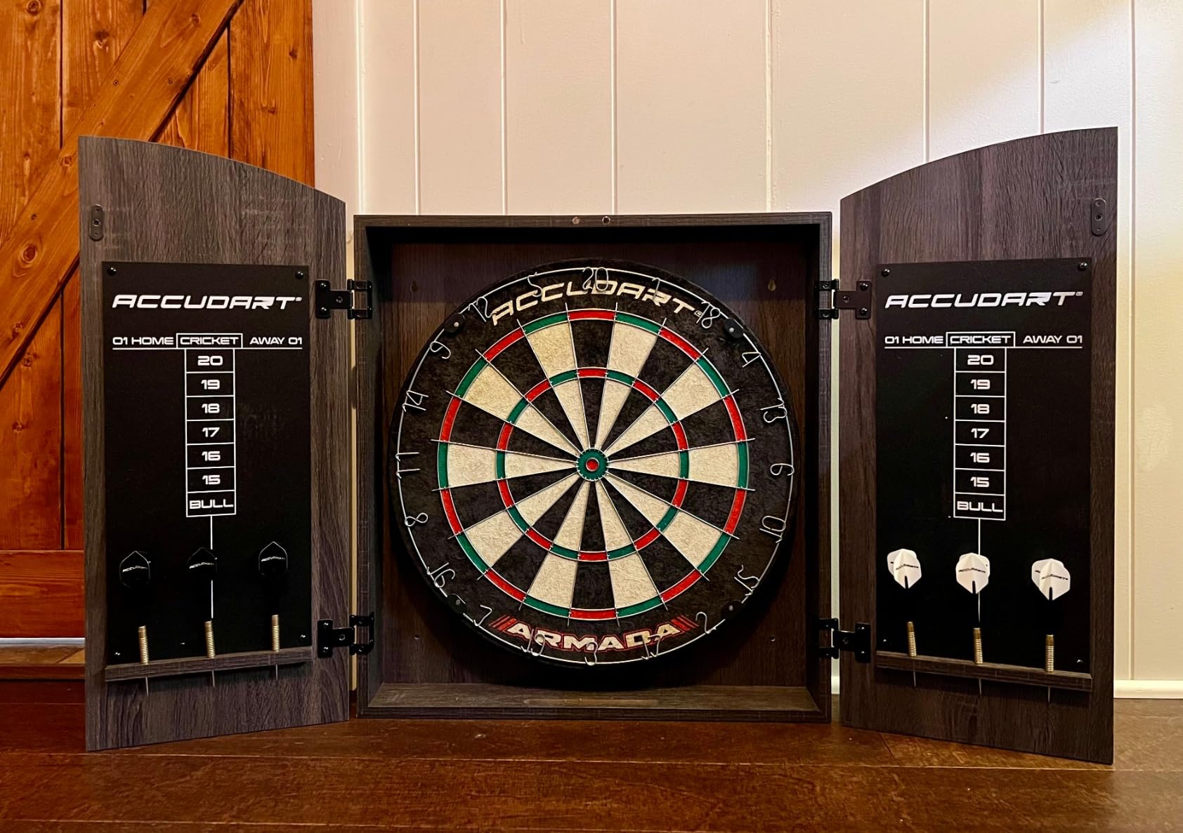 Accudart Armada Bristle Dartboard Cabinet Set - Official Size 18