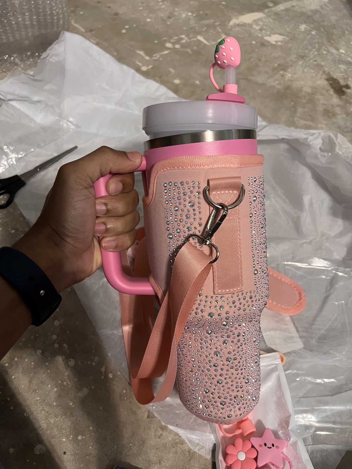 Quencher H2.0 Tumbler with Handle and Straw 30 oz | Flowstate 3-Position Lid | Cup Holder Compatible for Travel | Insulated Stainless Steel Cup | BPA-Free | Frost customer photo 1