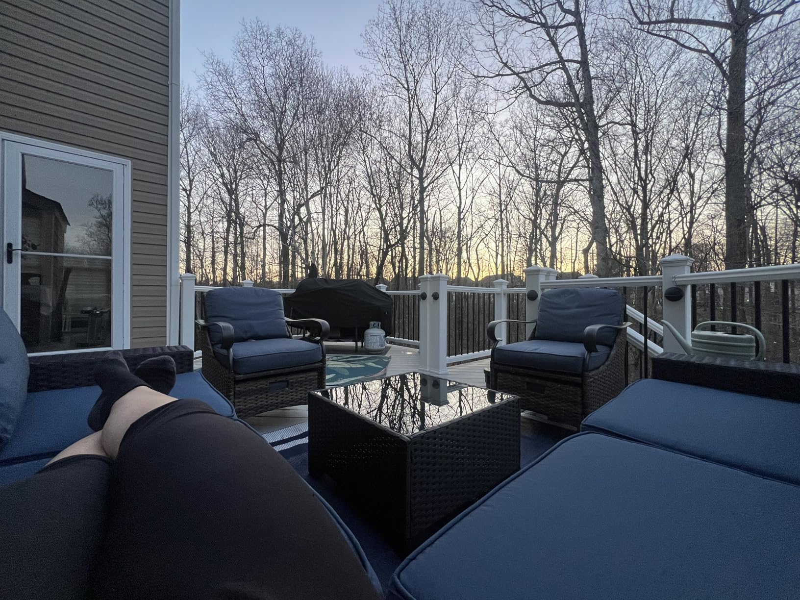 Kullavik 6PCS Outdoor Patio Furniture Set PE Wicker Rattan Sectional Sofa Patio Conversation Sets, Navy Blue customer photo 1