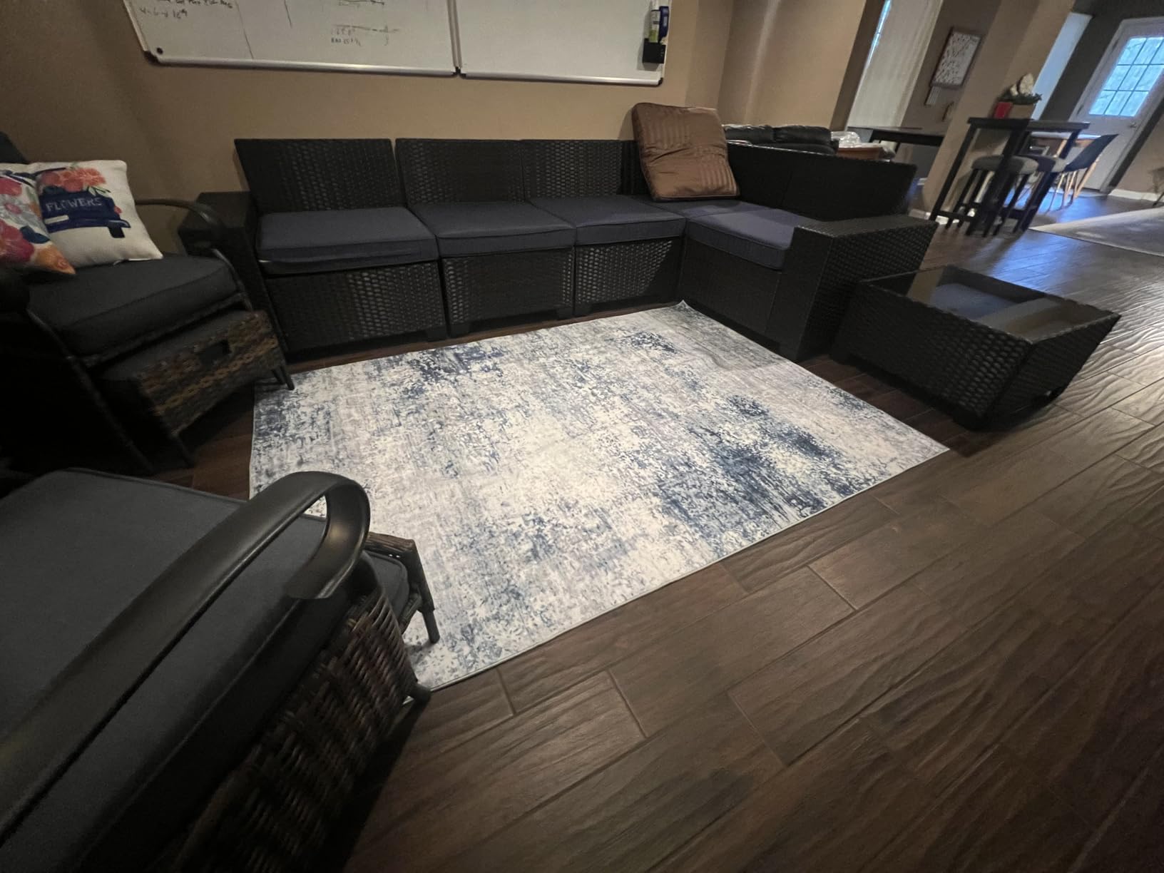 Kullavik 6PCS Outdoor Patio Furniture Set PE Wicker Rattan Sectional Sofa Patio Conversation Sets, Navy Blue customer photo 2