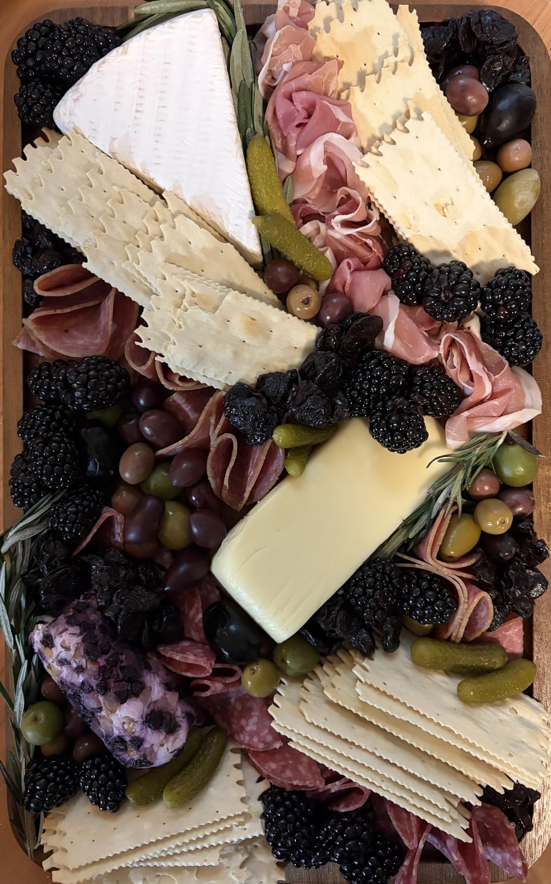 Large Wooden Serving Trays Long Party Charcuterie Boards Acacia Wood Platters Serving Cheese Board Rectangular Appetizer Snack Plates Rectangle Kitchen Dinner Platter for Food Dish Cake Dessert Tray customer photo 1