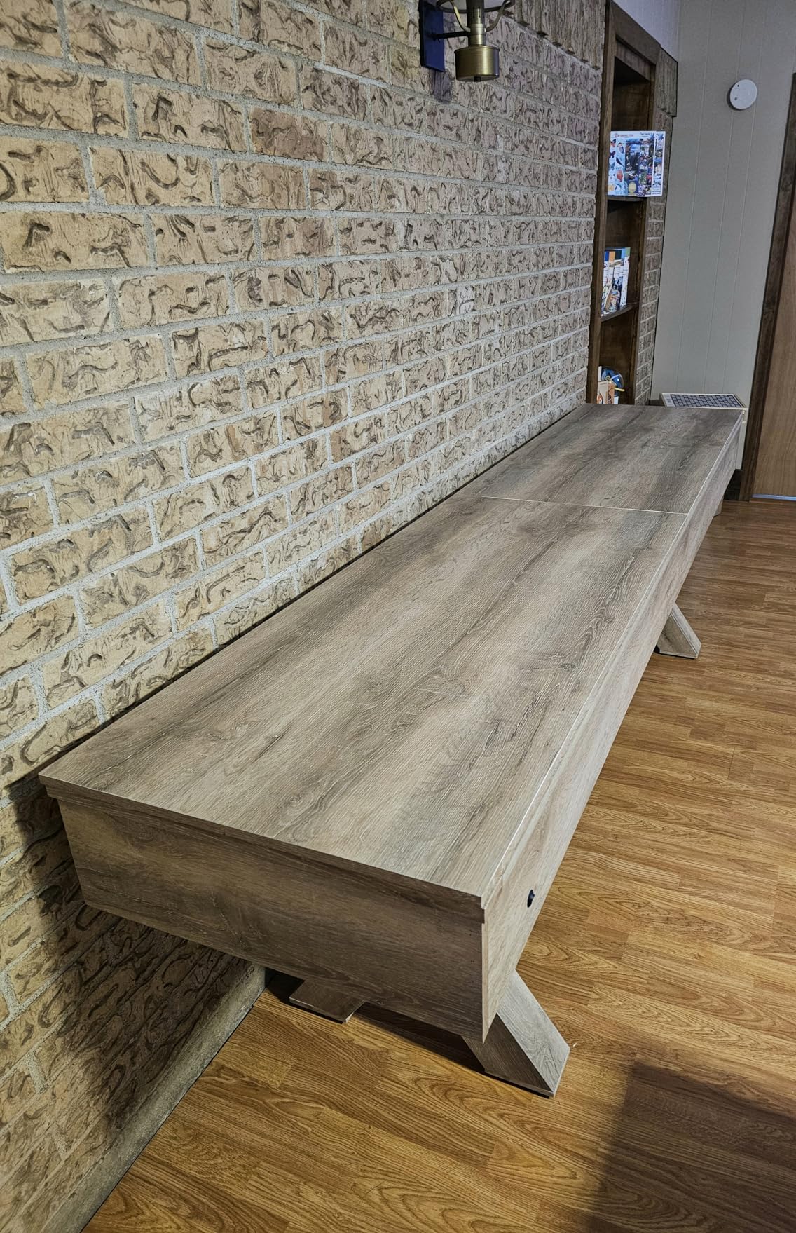 American Legend LED Shuffleboard with Buffet Top - Modern Style - Light Up LED Rails - Buffet Top with 2-Piece Leaf Design customer photo 1