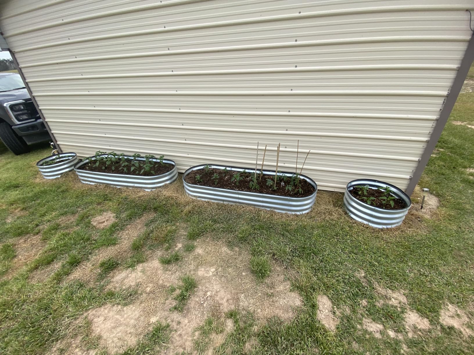 JERIA Raised Garden Bed, Galvanized Raised 2 Pcs 4×2×1ft Planter Boxes Outdoor customer photo 1