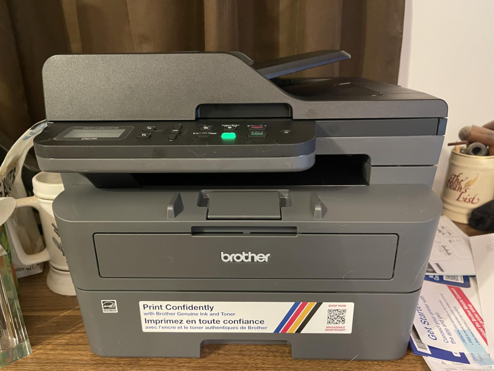 Brother DCP-L2640DW Wireless Compact Monochrome Multi-Function Laser Printer with Copy and Scan, Duplex, Mobile, Black & White, Works with Alexa customer photo 1