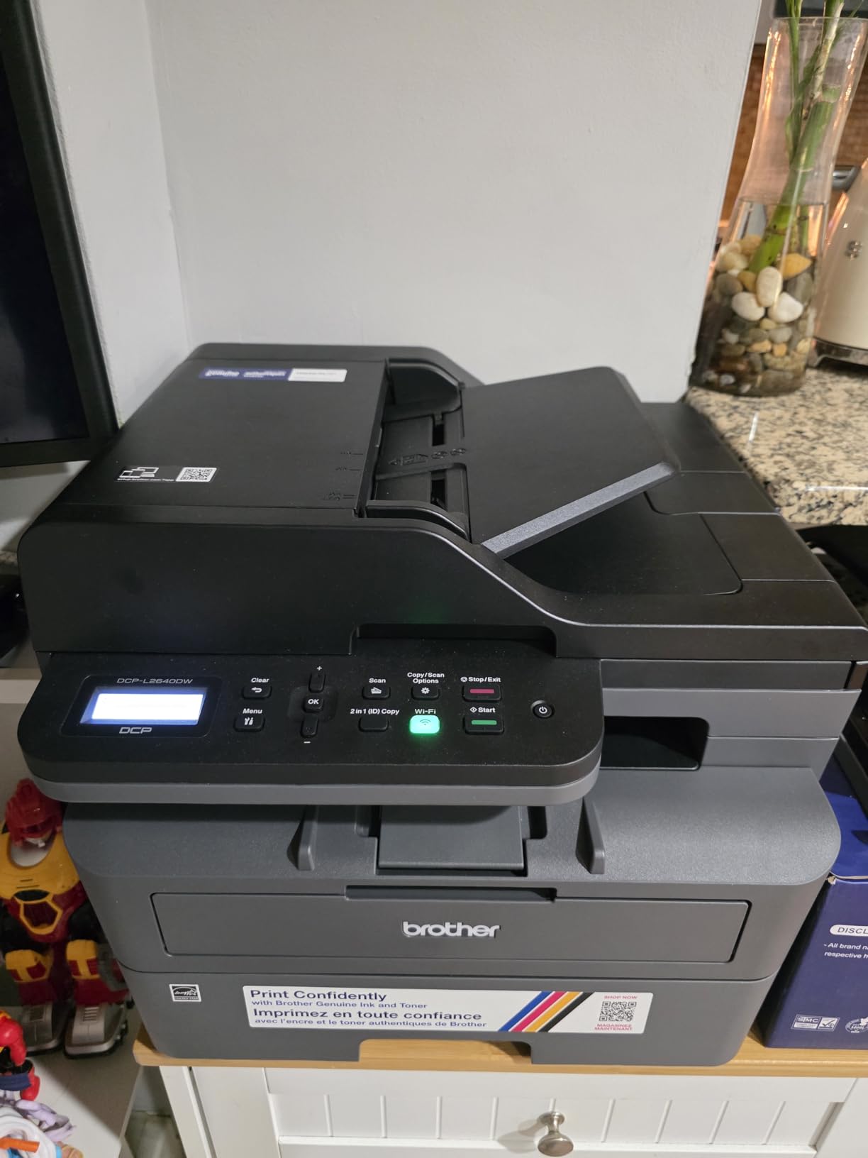 Brother DCP-L2640DW Wireless Compact Monochrome Multi-Function Laser Printer with Copy and Scan, Duplex, Mobile, Black & White, Works with Alexa customer photo 2