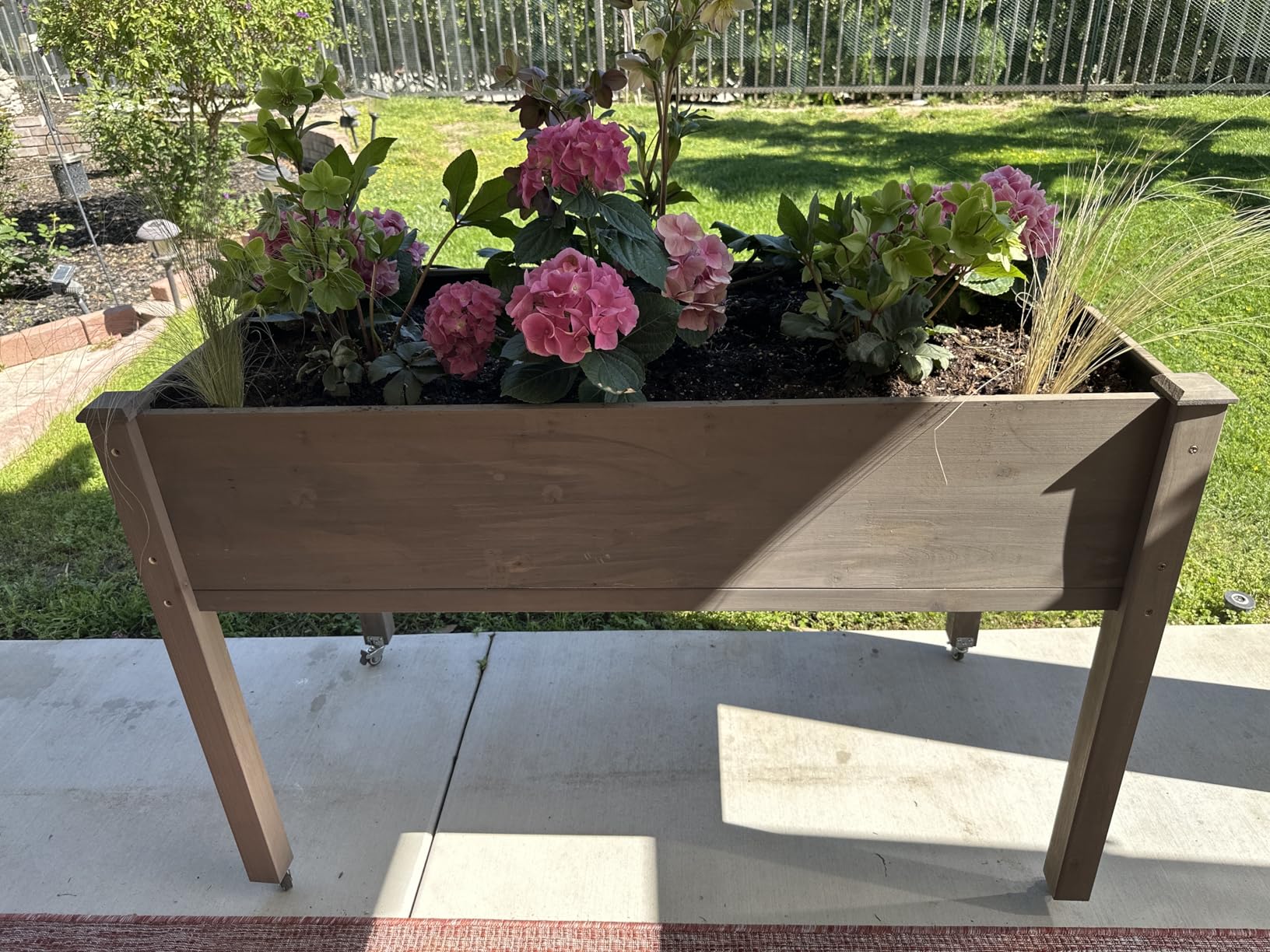 48x24x30 Inch Raised Garden Bed with Legs, Solid Wood Elevated Planter Box Stand with Liner for Outdoor, Backyard, Patio, Balcony customer photo 1