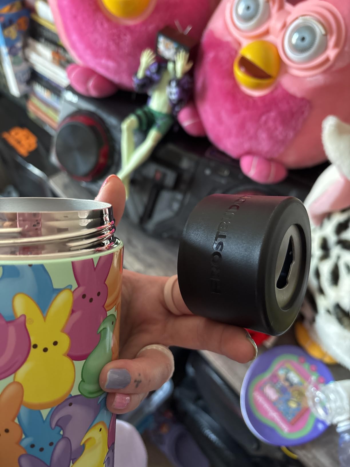 Frost Buddy Universal Buddy Can Cooler - Fits All - For Regular 12 & 16 oz or Slim-Size Bottles - Insulated Double-Walled Stainless Steel (Charcoal) customer photo 1