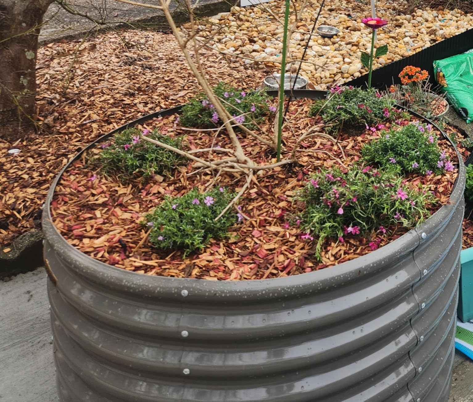 A ANLEOLIFE 8x4x2ft Galvanized Raised Garden Bed Kit, Oval Metal Deep Root Planters customer photo 1