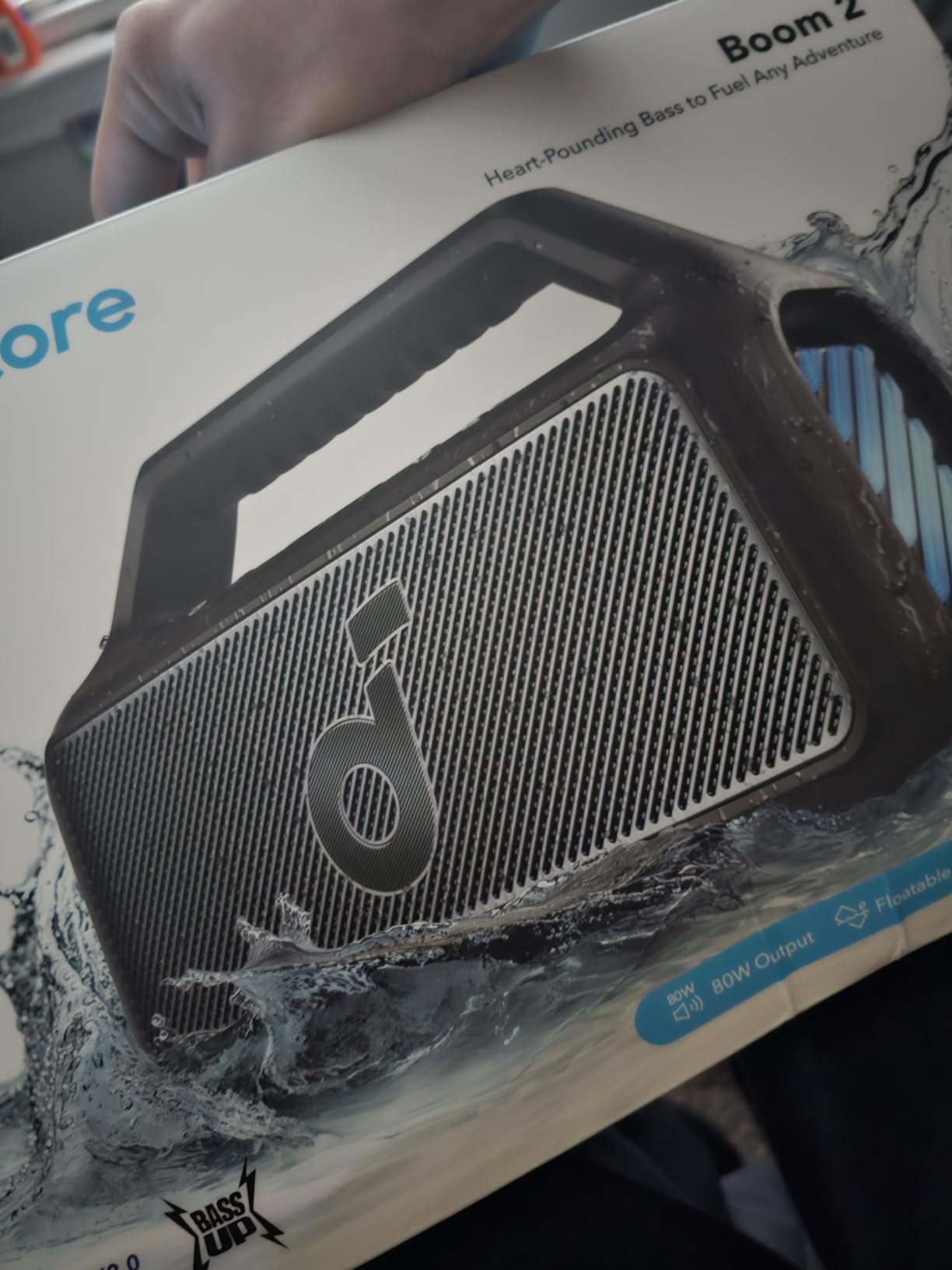 Soundcore Boom 2 By Anker, Outdoor Speaker, 80W, Subwoofer, BassUp 2.0, 24H Playtime, IPX7 Waterproof, Floatable, RGB Lights, USB-C, Custom EQ, Bluetooth 5.3, Portable for Camping and Beach - Black customer photo 2