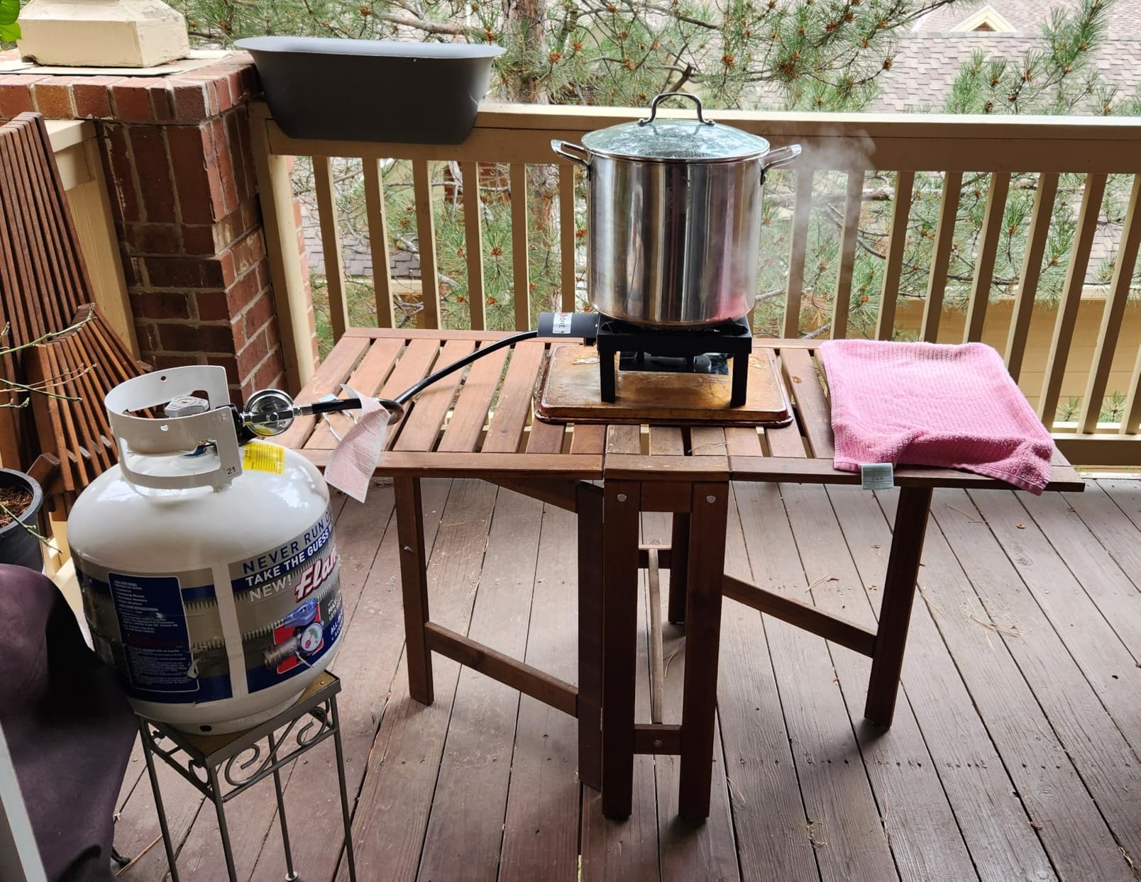 GasOne High Pressure Single Propane Burner - Outdoor Cooking with Heat Shield and Guard - Propane Burner Head for Camping, Tailgating, Seafood Boil, Home Brewing - Patented customer photo 1