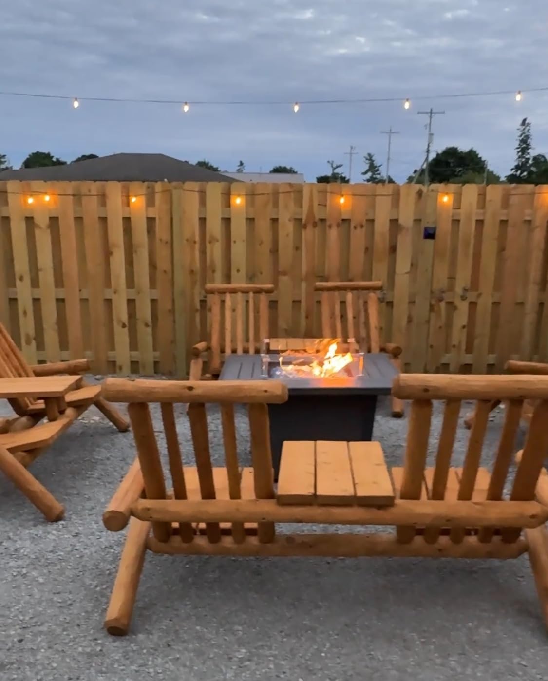 32 Inch Propane Fire Pit Table, 50,000 BTU Round Outdoor Fire Table, Alloy Steel Gas Fire Pits with Waterproof Cover, Lava Rocks and Lid, CSA Certified, for Patio, Deck, Backyard, Gray customer photo 1