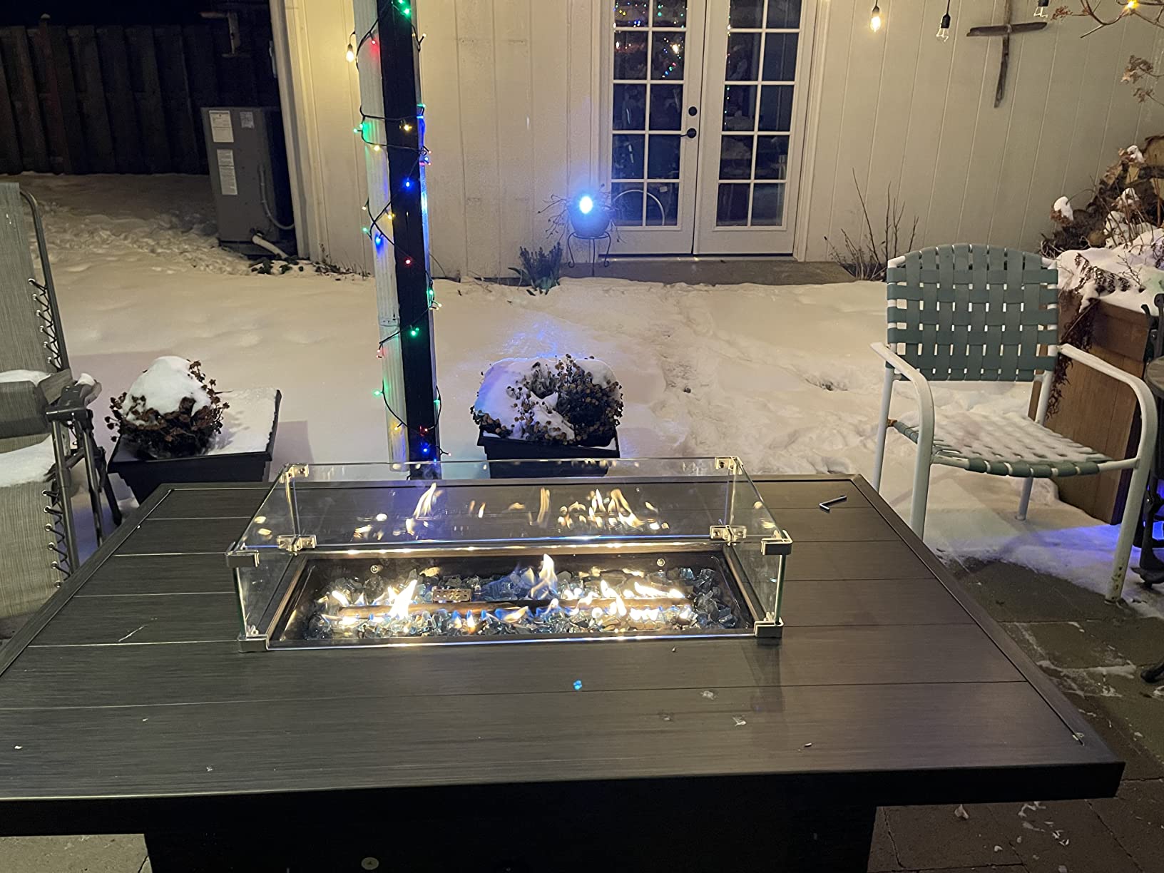 32 Inch Propane Fire Pit Table, 50,000 BTU Round Outdoor Fire Table, Alloy Steel Gas Fire Pits with Waterproof Cover, Lava Rocks and Lid, CSA Certified, for Patio, Deck, Backyard, Gray customer photo 2