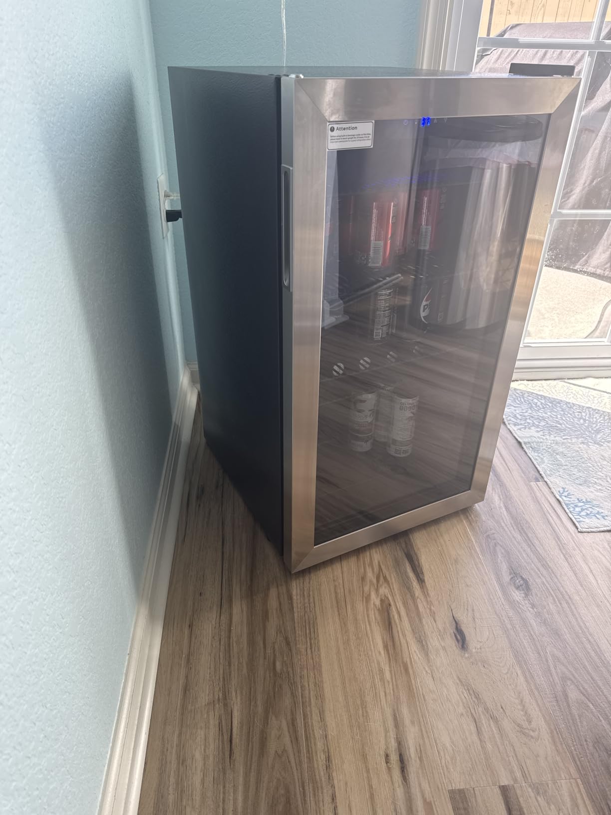 Beverage Refrigerator Cooler - 126 Can Mini Fridge Glass Door for Drinks Soda Beer Wine - Small Refrigerator for Office Bedroom Home Bar, 4 Adjustable Shelves, 3.2 Cu.Ft, Silver customer photo 1