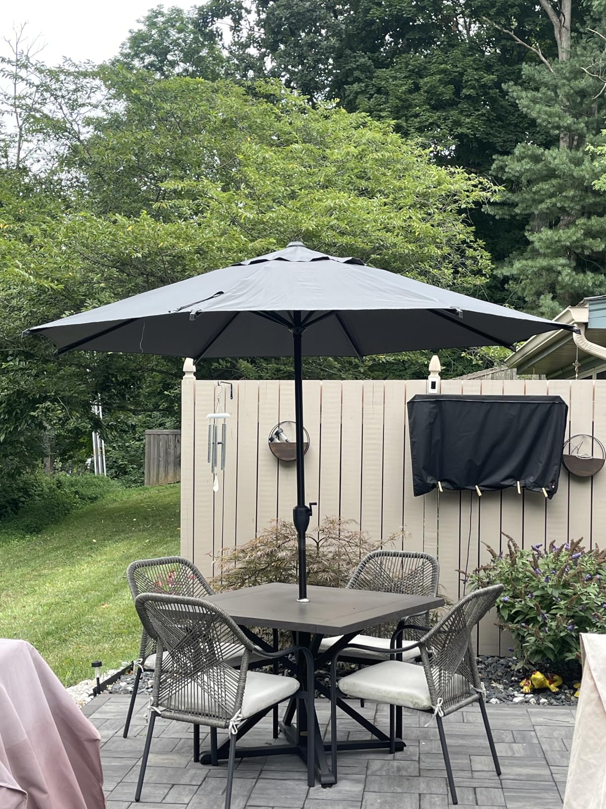 Abba Patio 9FT Lyon Outdoor Patio Umbrella Outdoor Table Umbrella with Push Button Tilt and Crank Market Umbrella 8 Sturdy Ribs UV Protection Waterproof customer photo 1