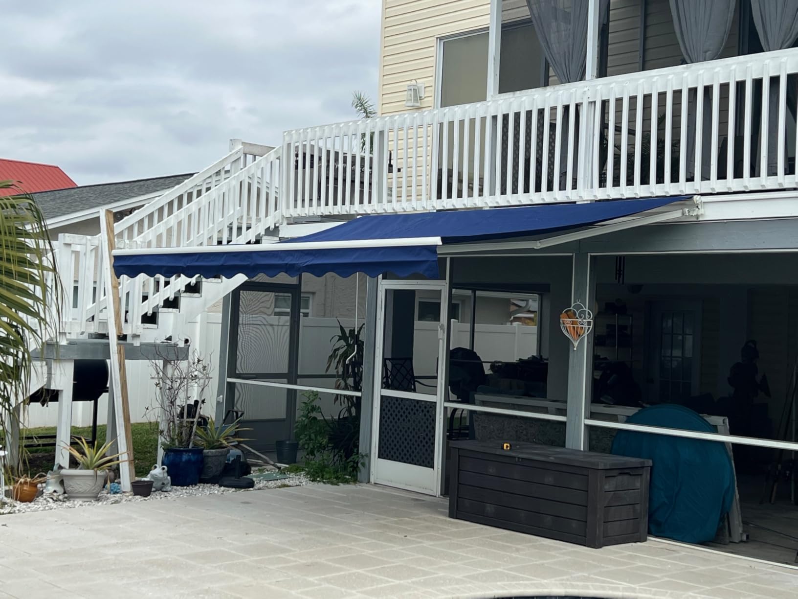 U-MAX Retractable Awning, 10'x8' Manual Awnings for Patio Sun Shade Shelter, Water-Resistant Polyester Cover Outdoor Door Window Awning with Crank Handle for Deck, Home, Backyard, Balcony, Beige customer photo 2