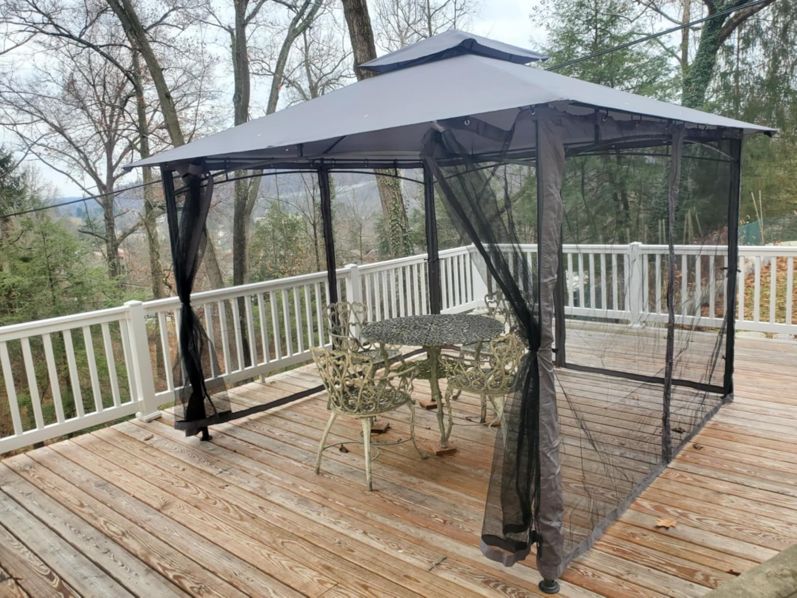 ABCCANOPY Gazebos for Patios 8x8 - Outdoor Steel Frame Gazebo with Mosquito Netting for Lawn Backyard Garden Deck (Dark Gray) customer photo 1