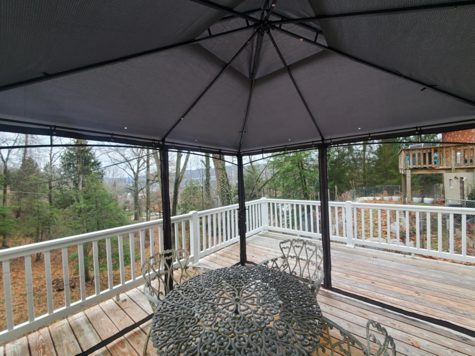 ABCCANOPY Gazebos for Patios 8x8 - Outdoor Steel Frame Gazebo with Mosquito Netting for Lawn Backyard Garden Deck (Dark Gray) customer photo 2