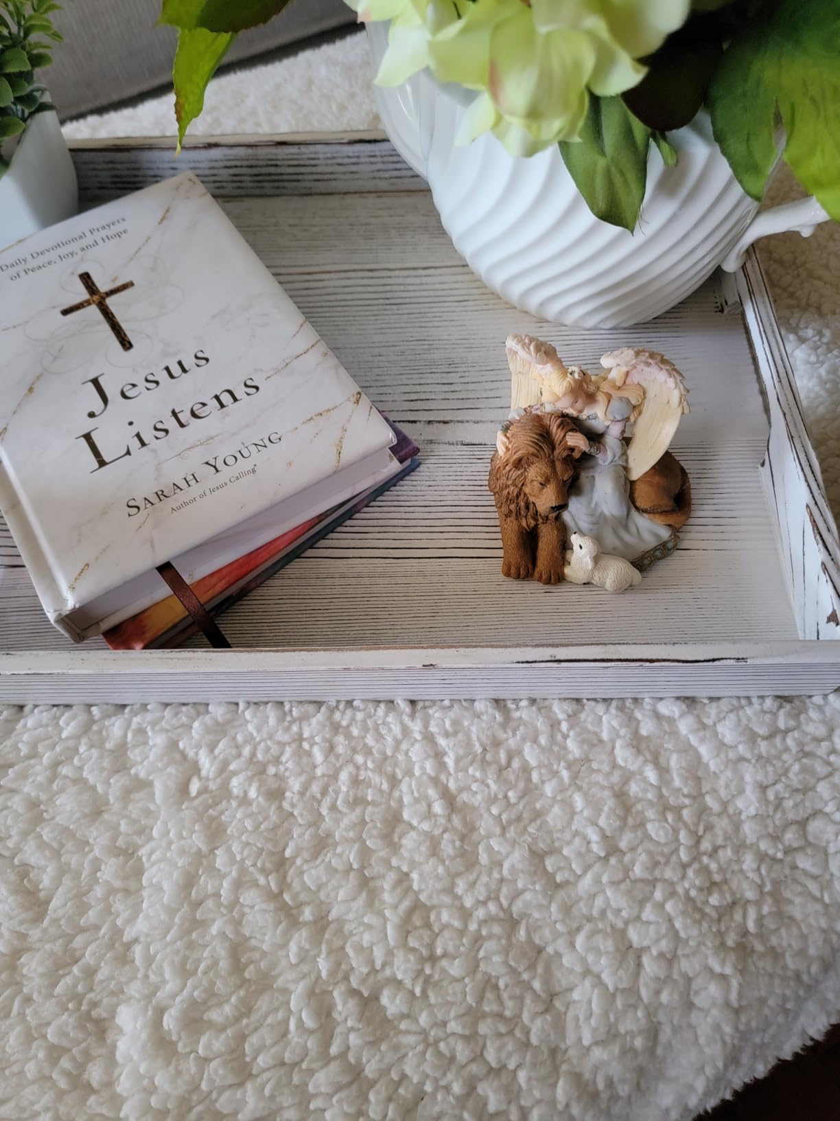 17 Inch Acacia Wood Serving Tray with Handles - Large Wooden Tray for Ottoman, Breakfast in Bed, Dinner, Coffee Table - Decorative Rectangular Tray for Living Room Bedroom Entryway and Kitchen customer photo 2