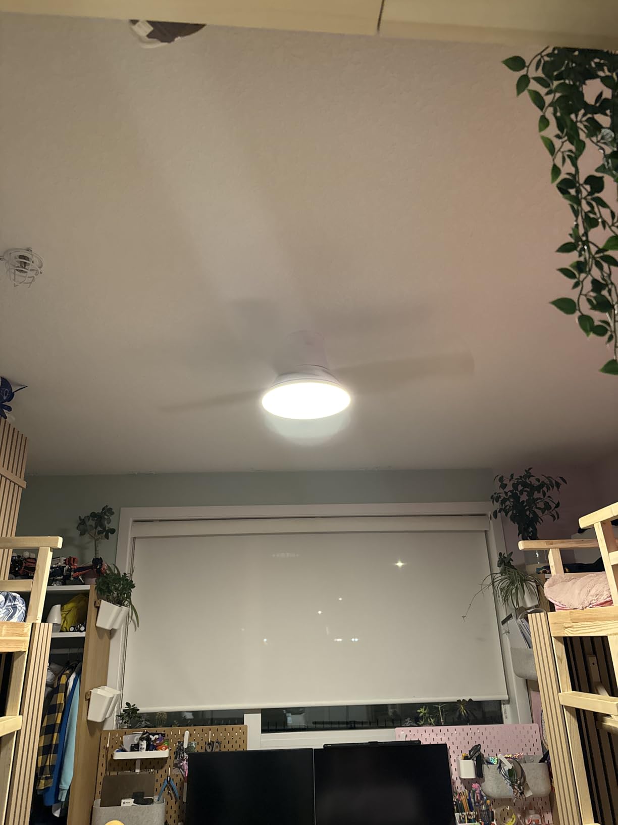 Dreo Ceiling Fans with Lights, 12 Speeds & 3 Fan Modes, Quiet DC Motor, Low Profile Easy to Install, Flush Mount Smart Ceiling Fan with Dimmable LED, 12H Timer for Bedroom, Remote, White, 44'' customer photo 1