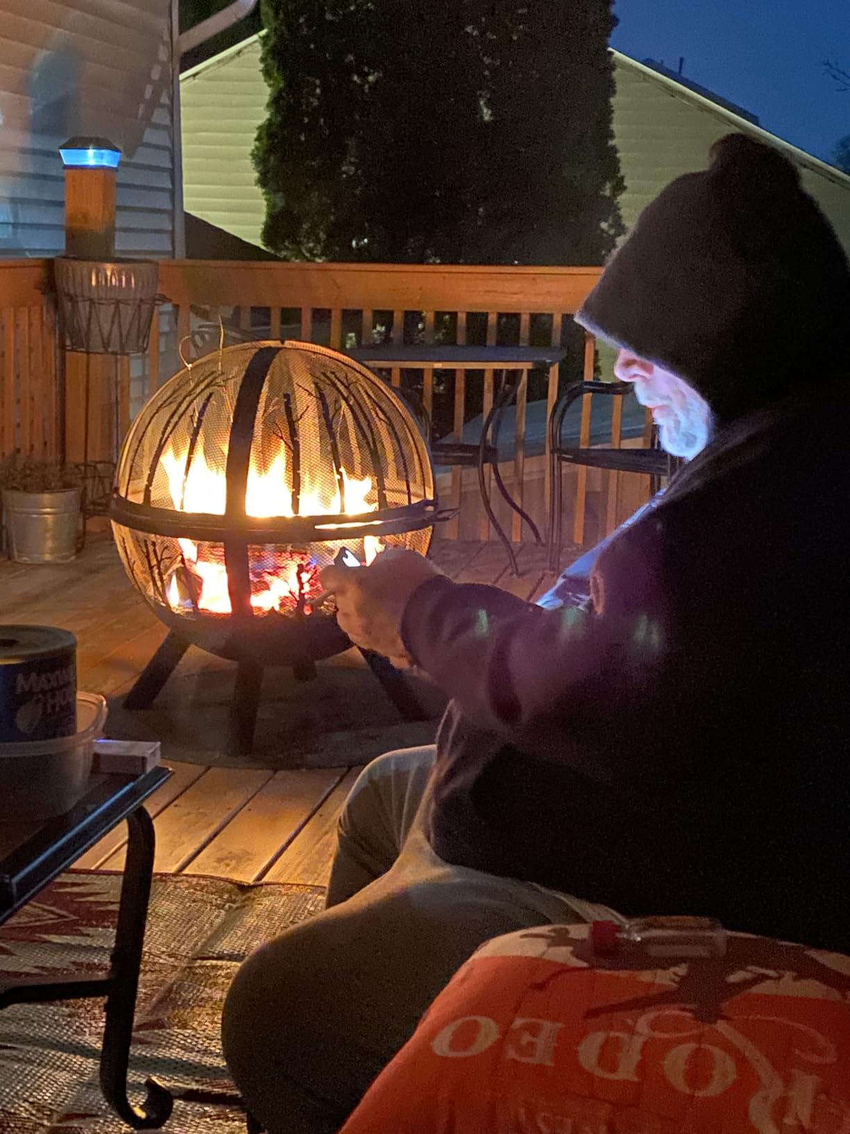 35 Inch Wood Burning Fire Pit with BBQ Grill, Heavy Duty Fire Pits Ball for Outside with Spark Screen & Removable Ash Pan, Outdoor firepit & Fireplace for Bonfire in Garden, Yard customer photo 1