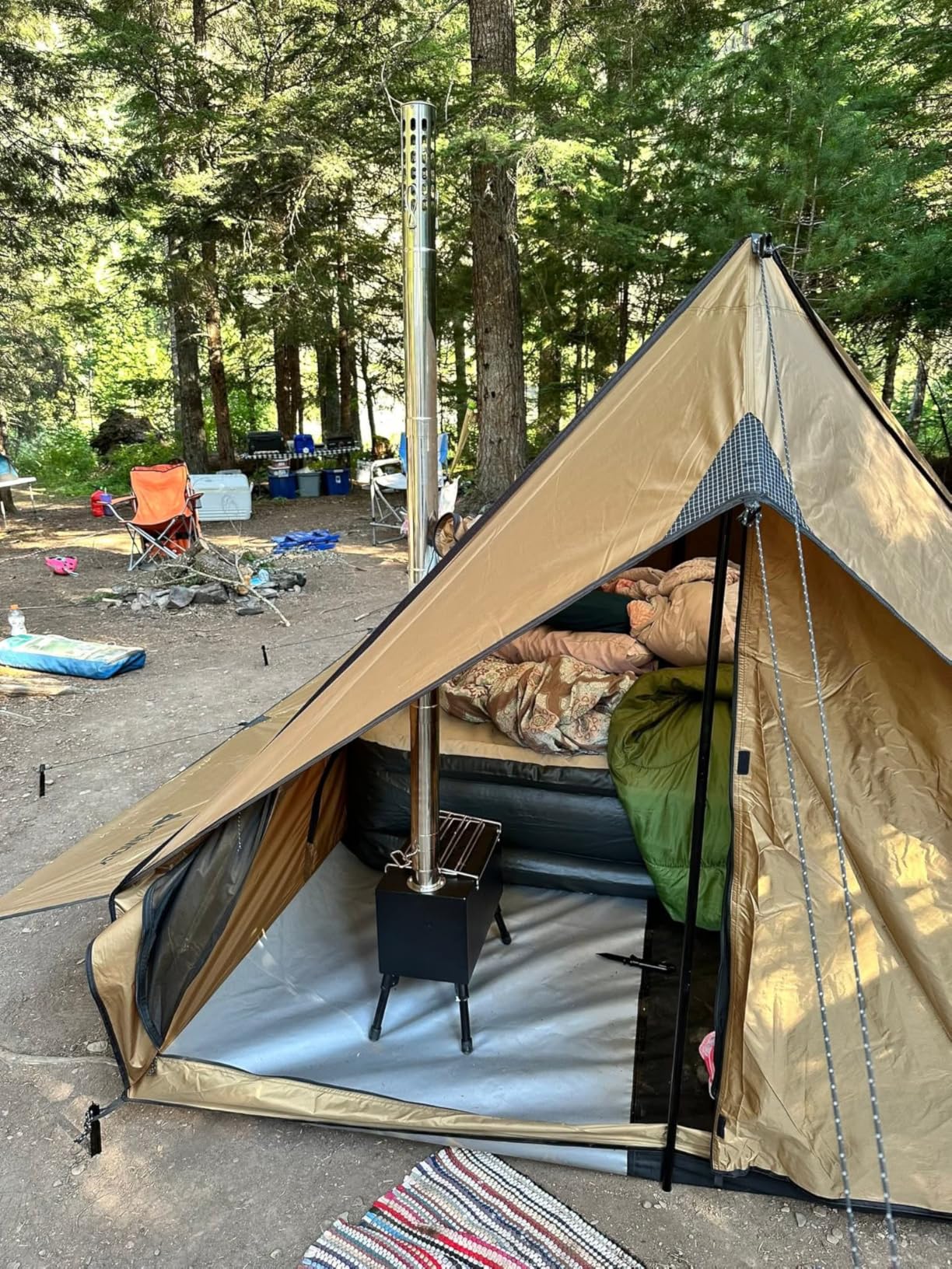 Wood Stove,YRenZ Hot Tent Stove with 7-Section Stainless Steel Chimney, HeatControl Stovepipe and Elbow Pipe, Wood Burning for Outdoor Camping and Ice Fishing customer photo 2