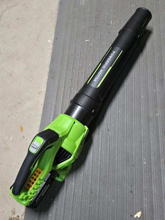 Leaf Blower Cordless with 2 x 3.0Ah Battery and Charger, 780CFM 260MPH Electric Blower with 2 Speeds, 20V Handheld Leaf Cleaner for Lawn Care, Blowing Leaves, Dust, Snow, Gravel for Patio, Yard, Green customer photo 2