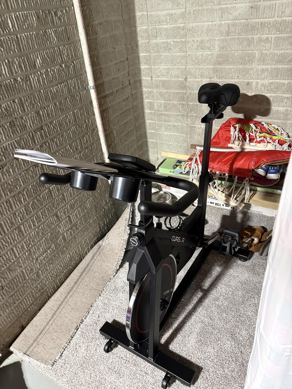 CURSOR FITNESS Exercise Bike, Brake Pad Stationary Bike for Home with Exclusive App, Stationary Bikes for Home with 300 lb Weight, Indoor Cycling Spin Bike Workout Bike with Extra Comfort Seat customer photo 2