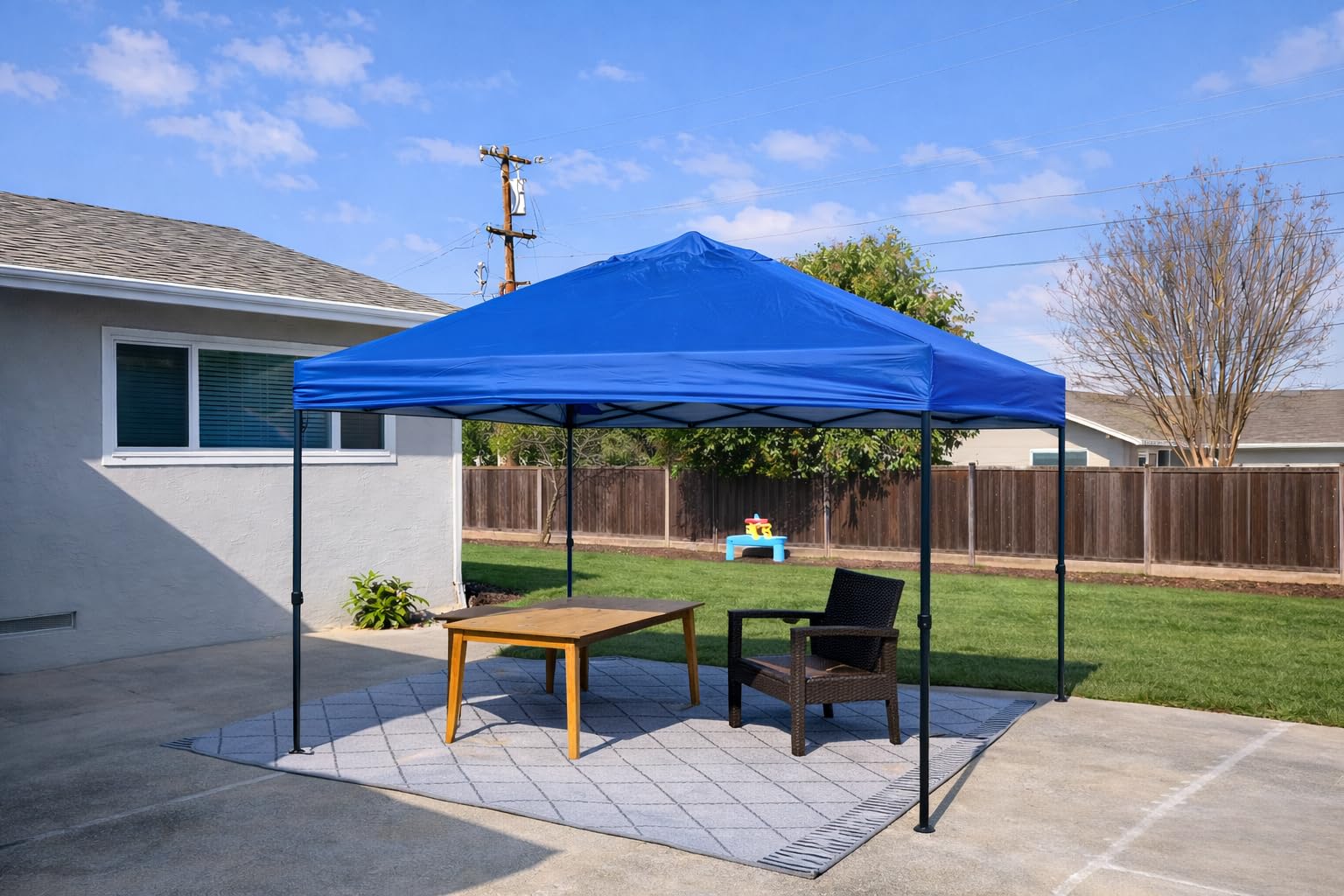 PHI VILLA 10x10 Pop Up Canopy Tent - One Push Setup, Instant Shade Tent with Vented Roof for Beach & Events - Includes Storage Bag, Sandbags, Stakes & Ropes (American Flag) customer photo 1