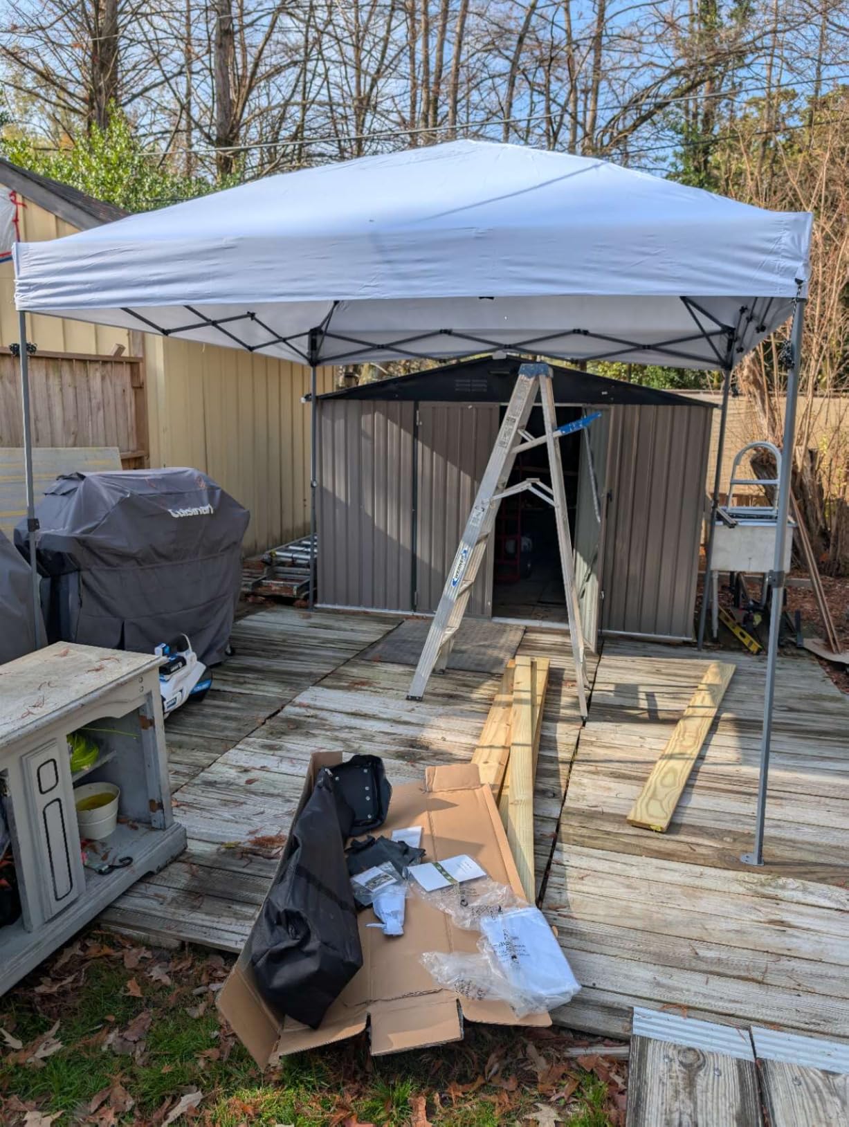 PHI VILLA 10x10 Pop Up Canopy Tent - One Push Setup, Instant Shade Tent with Vented Roof for Beach & Events - Includes Storage Bag, Sandbags, Stakes & Ropes (American Flag) customer photo 2