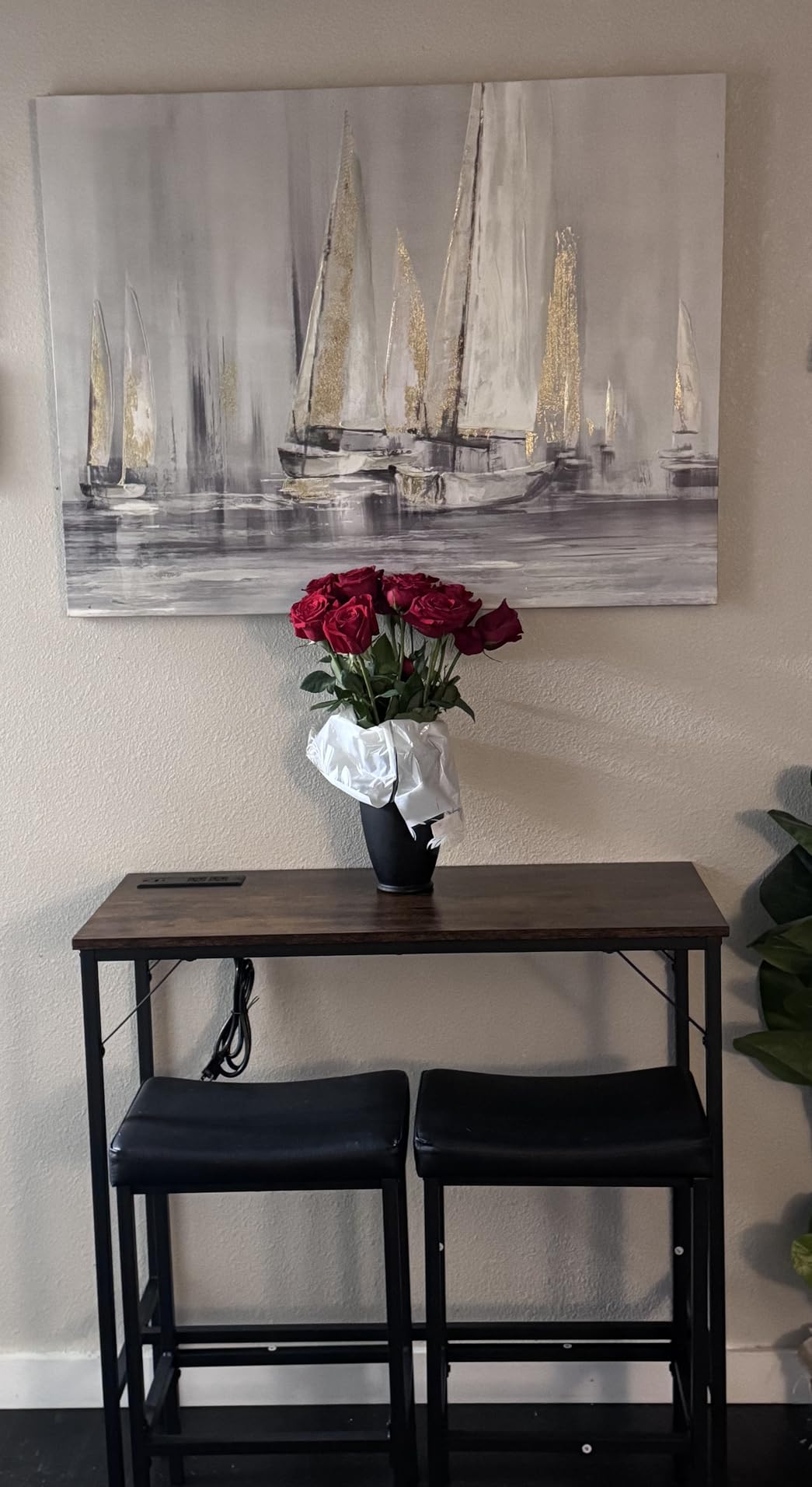 HOOBRO 3-Piece Bar Table and Chairs Set, 39.4