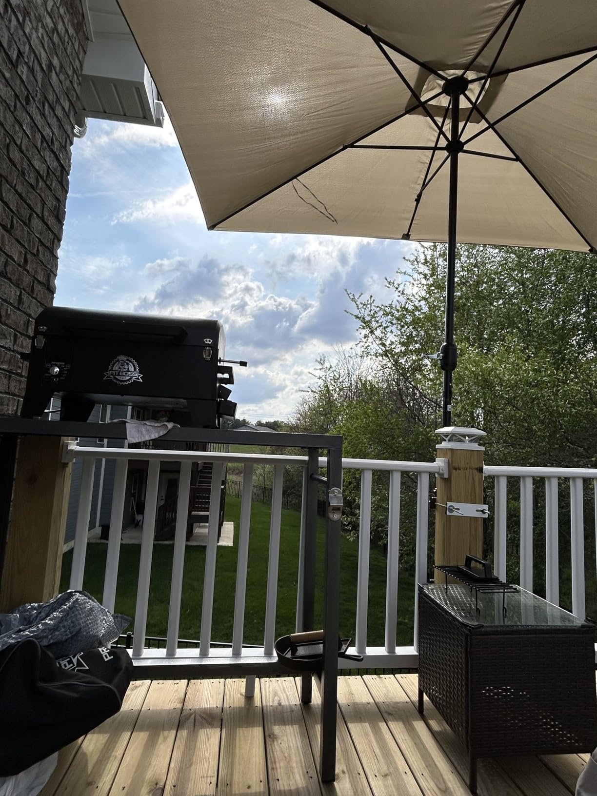 53*39*17 Outdoor Bar Table Extra Wide,Tall Bar Height Outdoor Pub Table, Ideal for Patio, Hot Tub, Dining, Balcony, Poolside, Weatherproof Composite Top, Rustproof, Built In Bottle Opener,Black customer photo 2