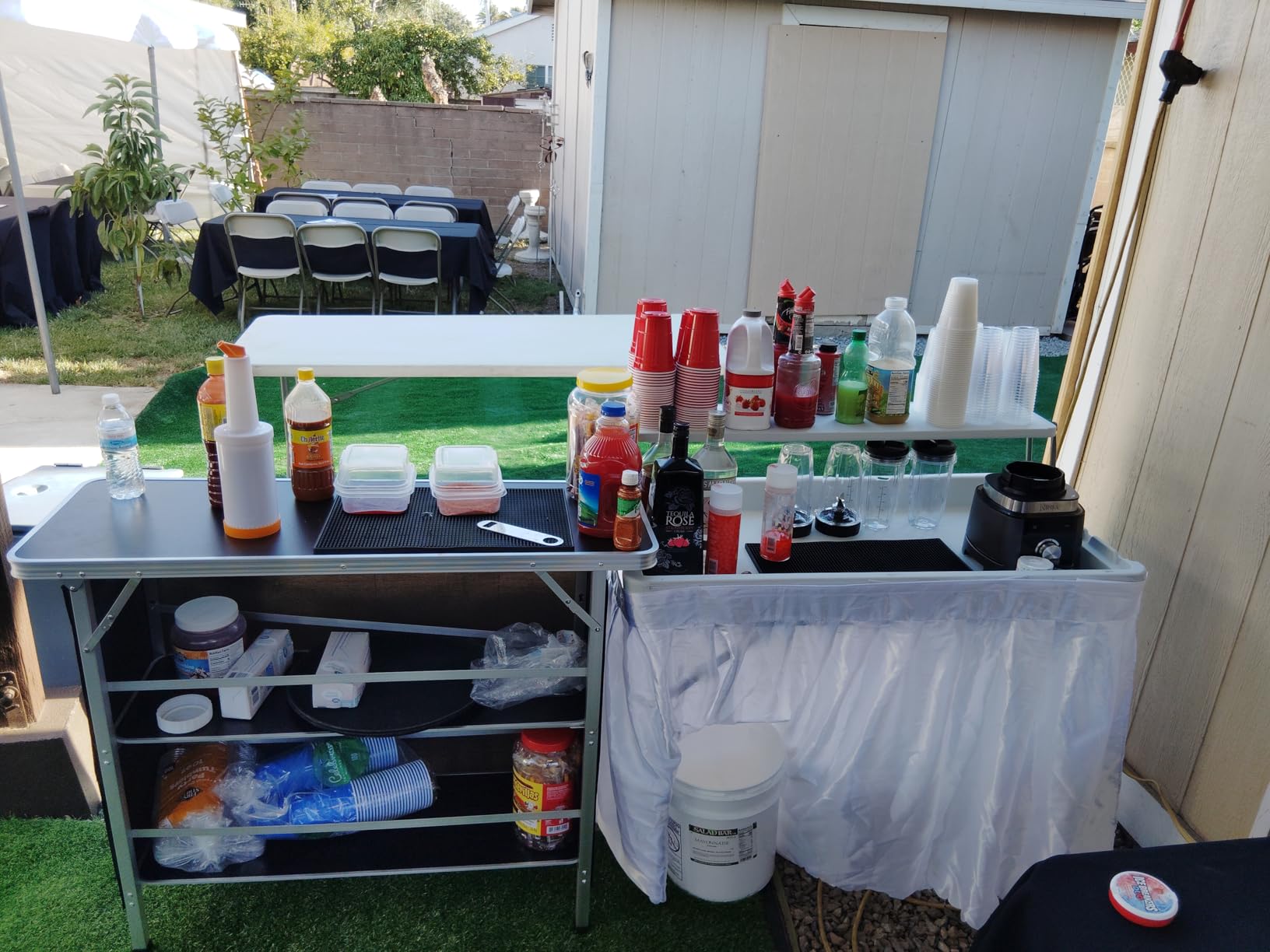 Nice C 4 ft Folding Ice Cooler Table, Party Cooler, Grazing Table, Tables with Drain, Party Cooler Tables, with Matching Skirt, Storage Shelf customer photo 2