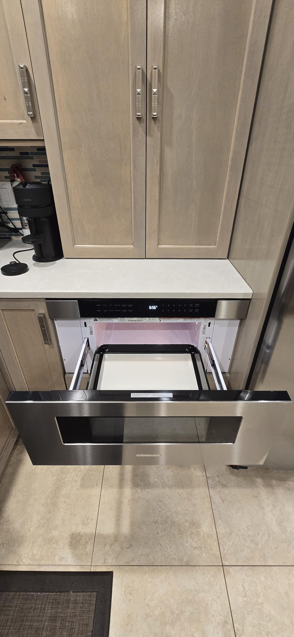 COSMO COS-MWD3012NHSS 30 in. Haven Collection 1.2 cu. ft. Built-in Microwave Drawer, Presets, Touch Controls, Defrosting Rack, Stainless Steel customer photo 2