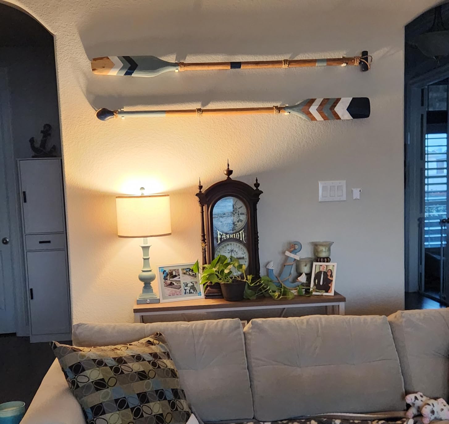 HOMISSUE Entryway Console Table, Rustic Console Table with Wide Storage, Industrial Foyer for Entryway with 3-Tier Open Shelves, Entry Tables for Living Room, Hallway, Brown, 47 Inch customer photo 1