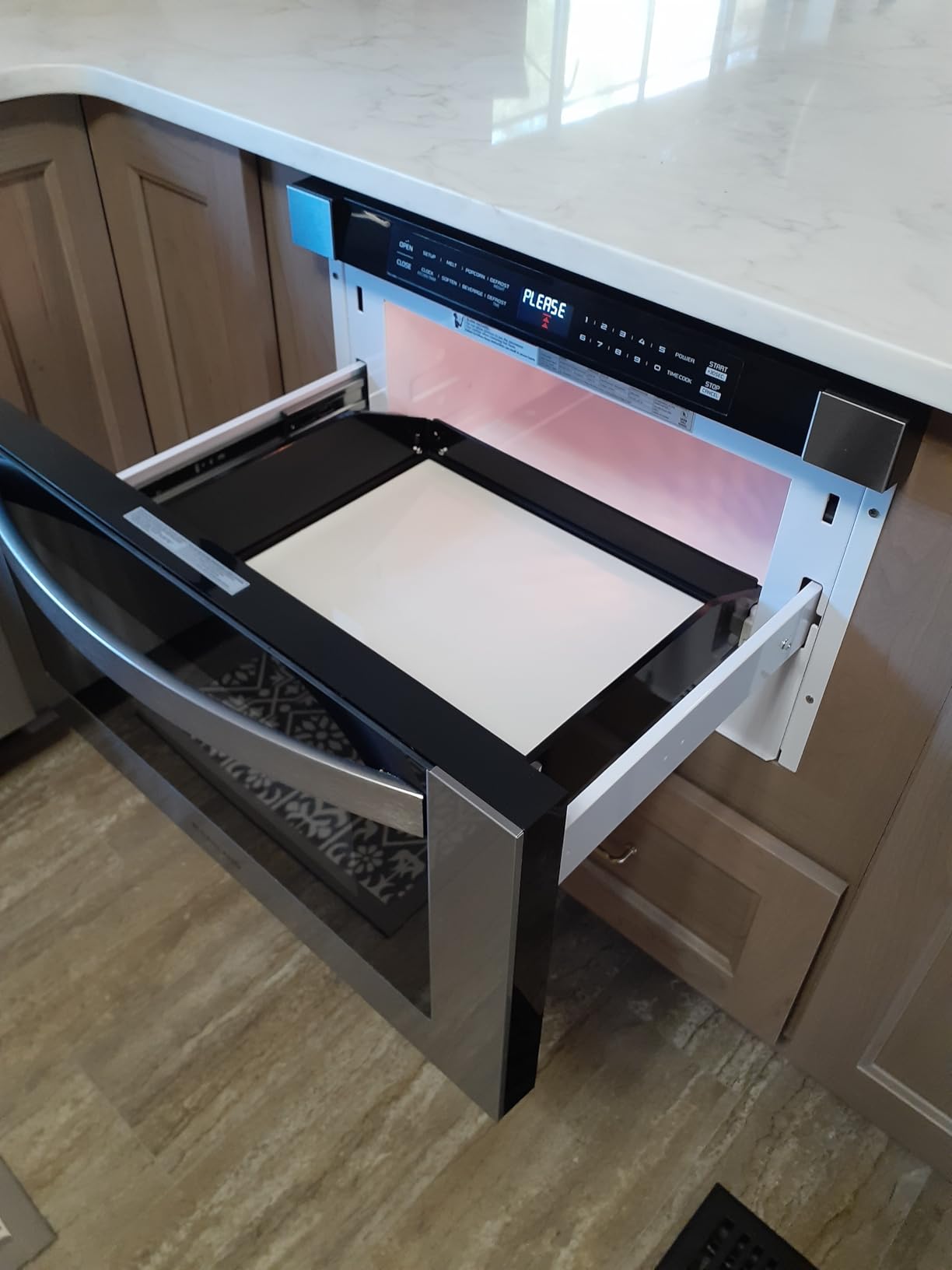 GASLAND 24 Inch Microwave Drawer 1.2 Cu.ft, 1000W Built-In Under Counter Microwave, Fits 12