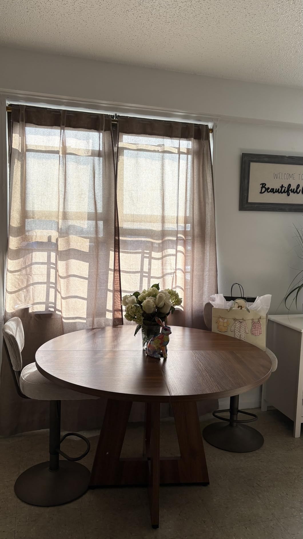 Tribesigns 47 inch Round Dining Table Wood Kitchen Table for Dining Room, 47