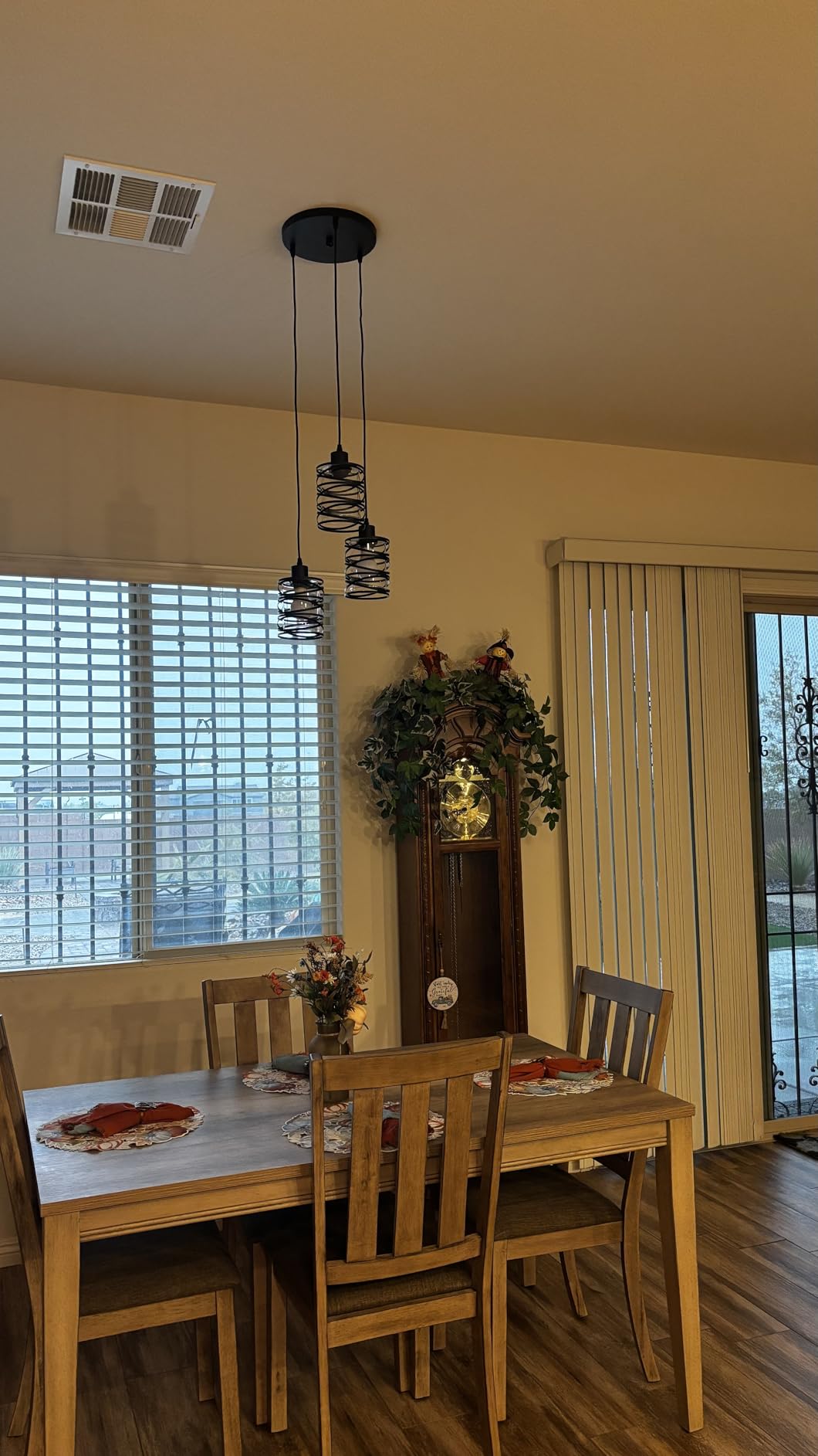 3 Pack Pendant Light Kitchen Island Pendant Lighting, Glass Hanging Light with Spiral Cage Clear Glass Shade, Black Modern Indoor Hanging Lamp customer photo 2