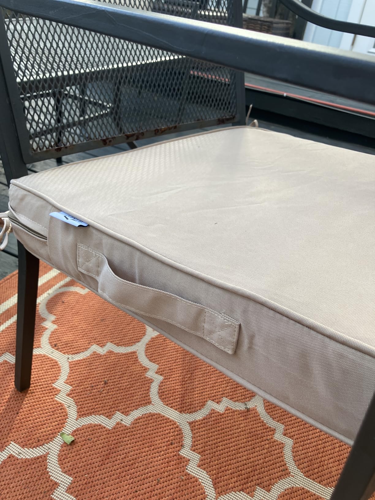 Outdoor Chair Cushions Set of 4 -Waterproof Outdoor Seat Cushions for Patio Furniture, Patio Chair Cushion with Handle and Ties, Square Out Door Chair Pads, 19