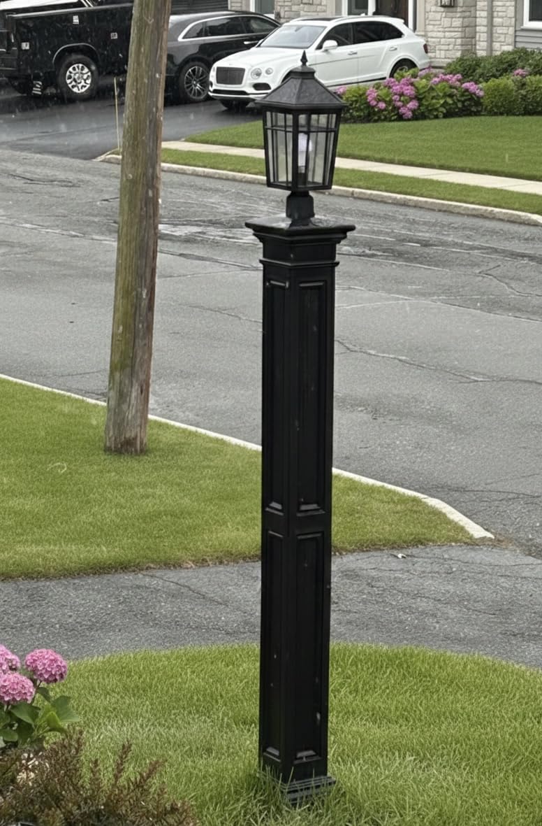 Darkaway Outdoor Post Lights Lamp Post Light Fixture, Waterproof Aluminum Housing with Water Ripple Glass, Fence Post Deck Lighting for Garden Patio Pathway customer photo 1
