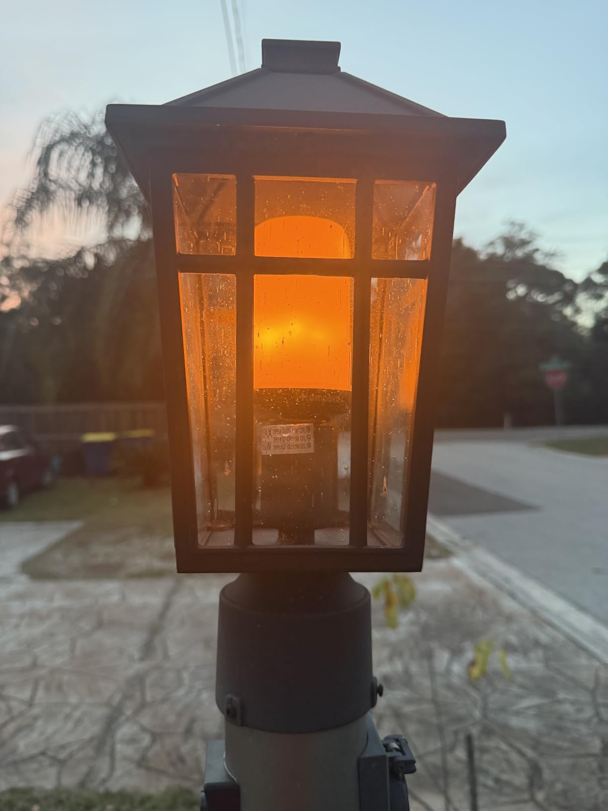 Darkaway Outdoor Post Lights Lamp Post Light Fixture, Waterproof Aluminum Housing with Water Ripple Glass, Fence Post Deck Lighting for Garden Patio Pathway customer photo 2