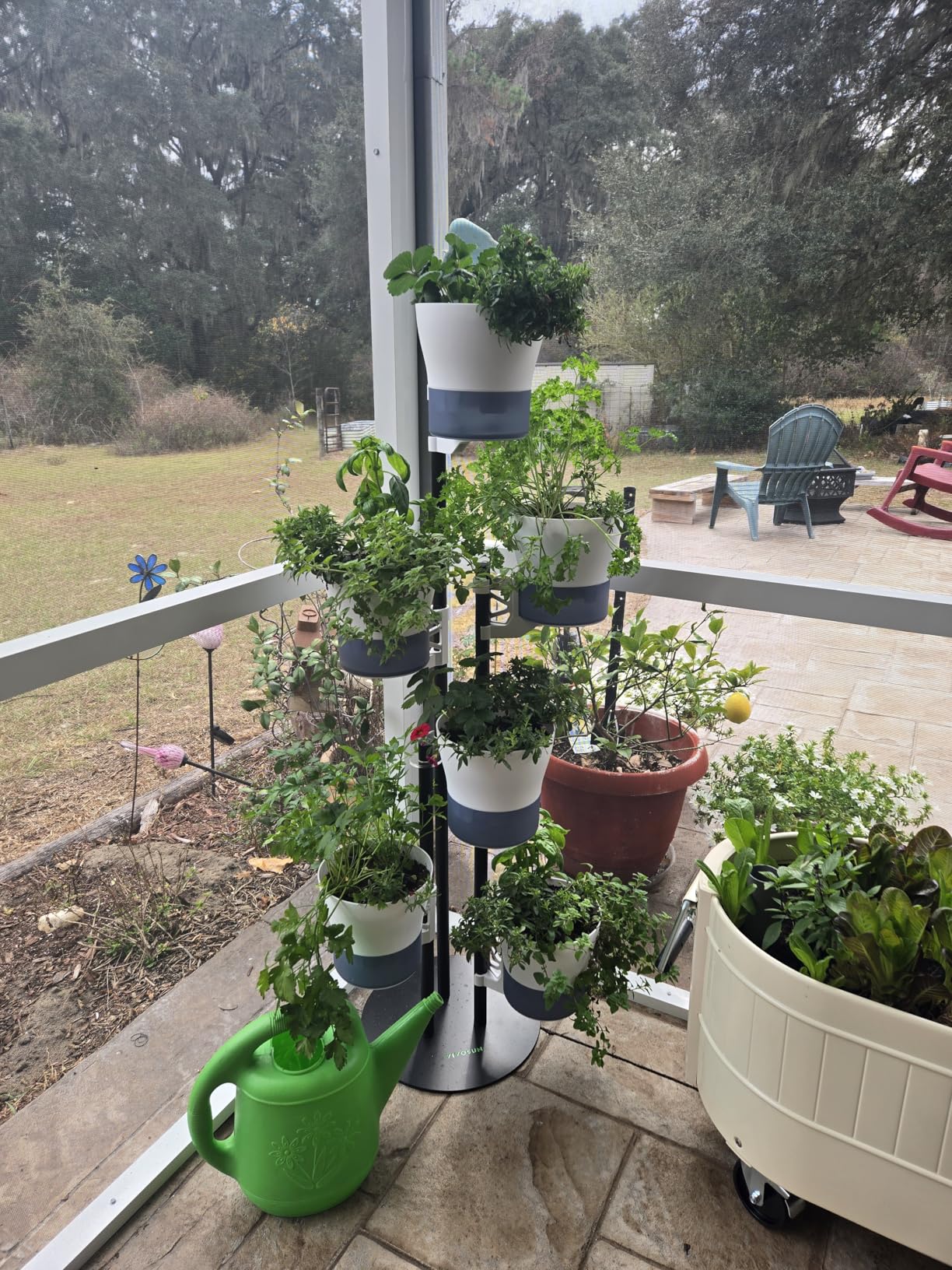 VIVOSUN Metal Plant Stand, 6-Tier Tall Vertical Planter Tower with Self-Watering Planters, Modular Shelf for Indoor & Outdoor Use customer photo 1