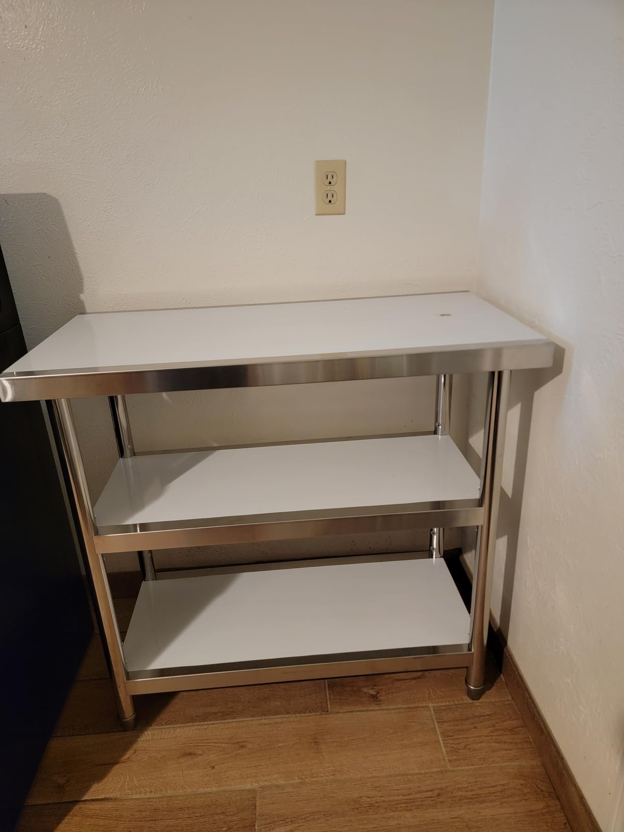 VEVOR Stainless Steel Food Prep Table, 18 x 48 x 34 Inch Commercial Kitchen Worktable, with 2 Adjustable Undershelf, Heavy Duty Prep Tables Metal Work Table for BBQ, Kitchen, Home, and Garage customer photo 2