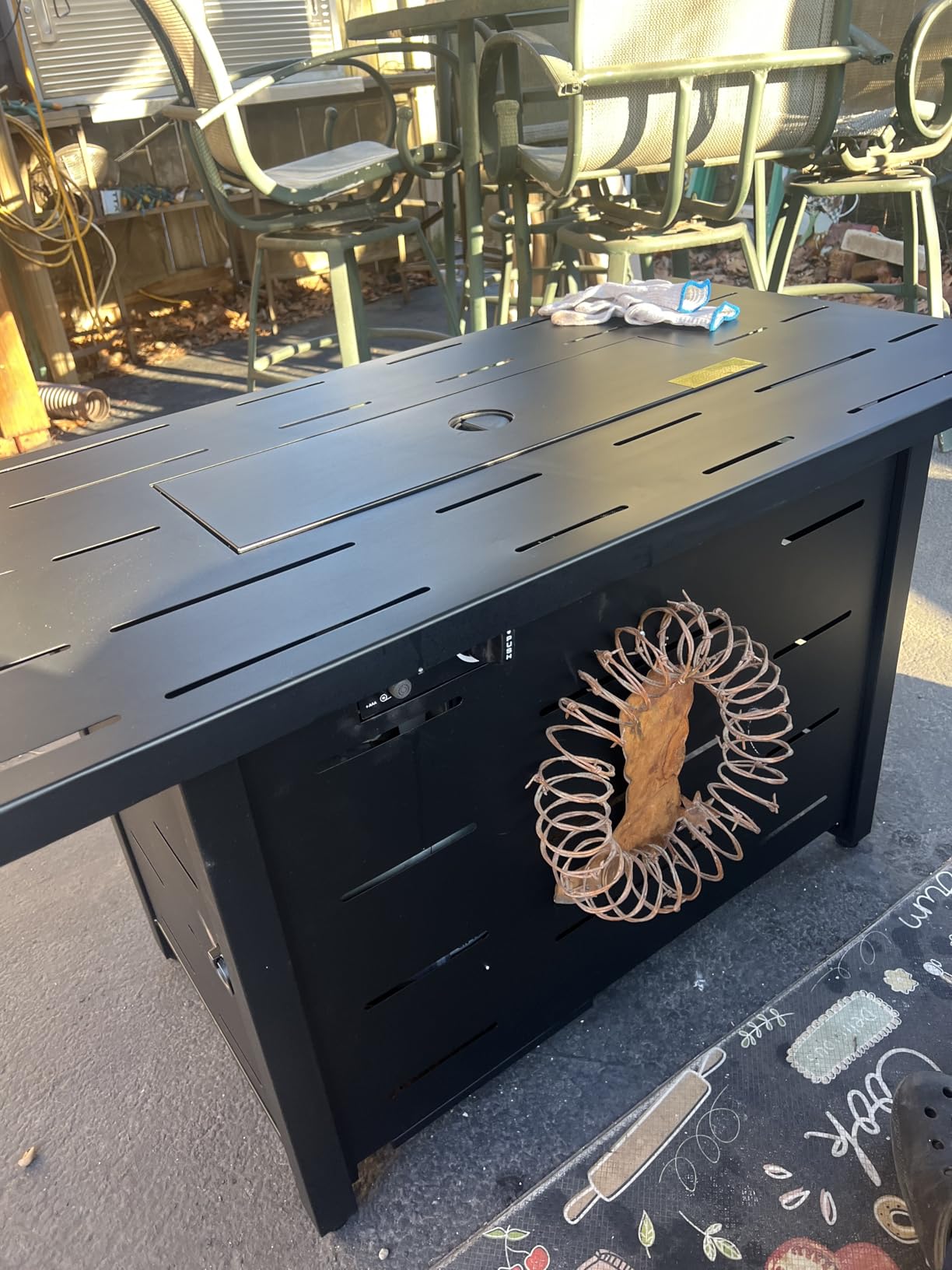 Walsunny 43 inch Outdoor Propane Fire Pit 50,000 BTU Gas Fire Pit Table with Lid, Waterproof Cover, Rectangle Gas Firepit Table for Garden/Patio, CSA Certification customer photo 1