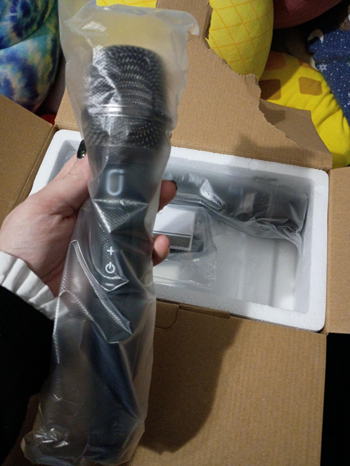 Karaoke Machine, Portable Bluetooth 5.3 Speaker with 2 Wireless Microphones for Adults, PA System with Pitch Correction & Echo Adjustment, Supports TWS/TF Card/USB/AUX/Live for Home Party customer photo 1