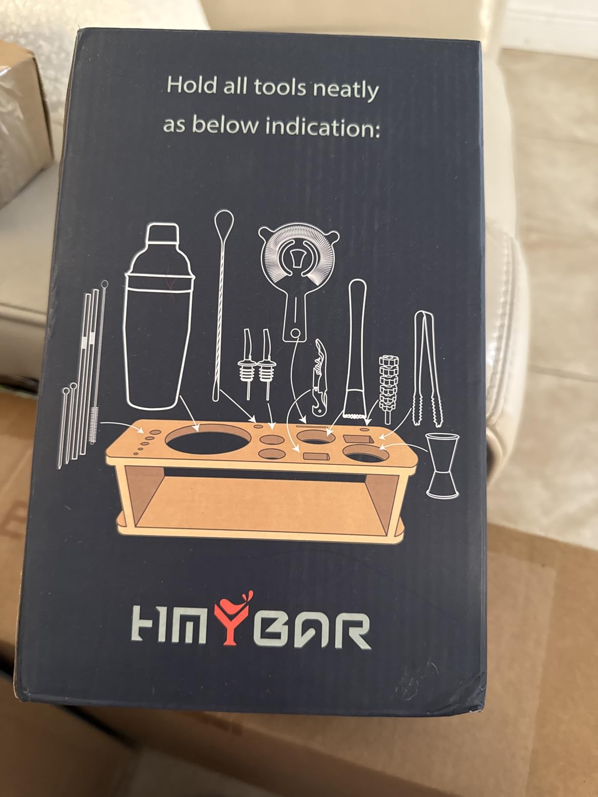 HMYBAR® 22-pc Cocktail Shaker Set(24oz/700ml) | Mixology Bartender Kit | Bar Tool Set | Martini Making Set with 39-Recipe Cocktail Cards & Kit's Deco, Bamboo Stand Black Color, Silver Tools customer photo 1