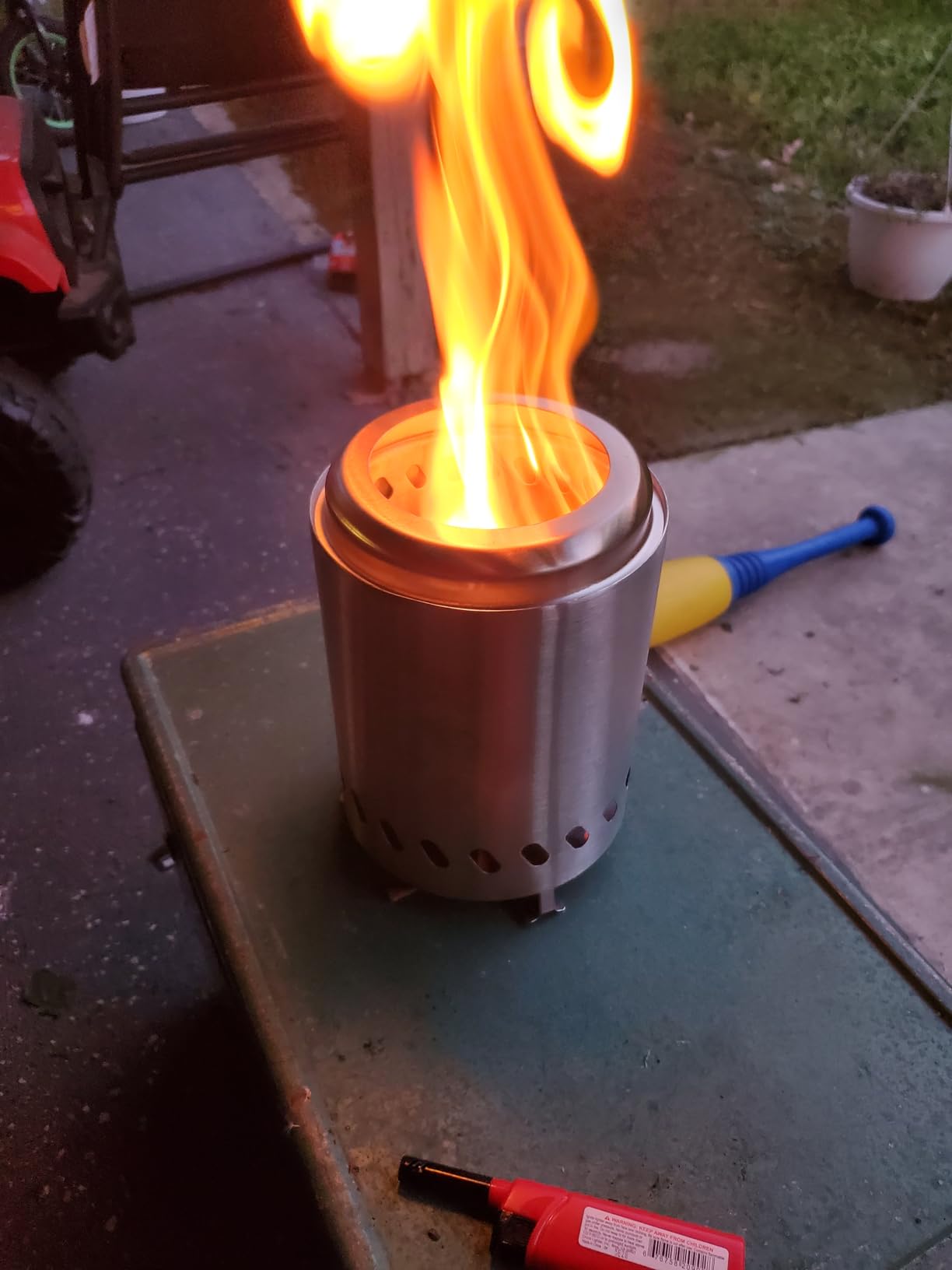 HGD Tabletop Fire Pit, Smokeless Firepit Outdoor, Mini Fire Pit for with Carry Bag for Camping Backyard Patio Garden Picnic, Silver customer photo 1