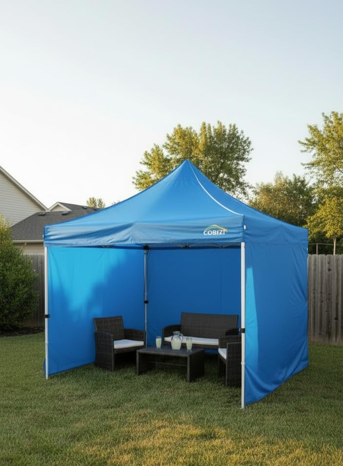 COBIZI Canopy 10x20 Pop Up Canopy Tent with Sidewalls, Waterproof Commercial Canopy Ez Outdoor Instant Gazebo UV Protection 50+ Event Shelter, Garden Tents for Parties with Sandbags, White customer photo 2